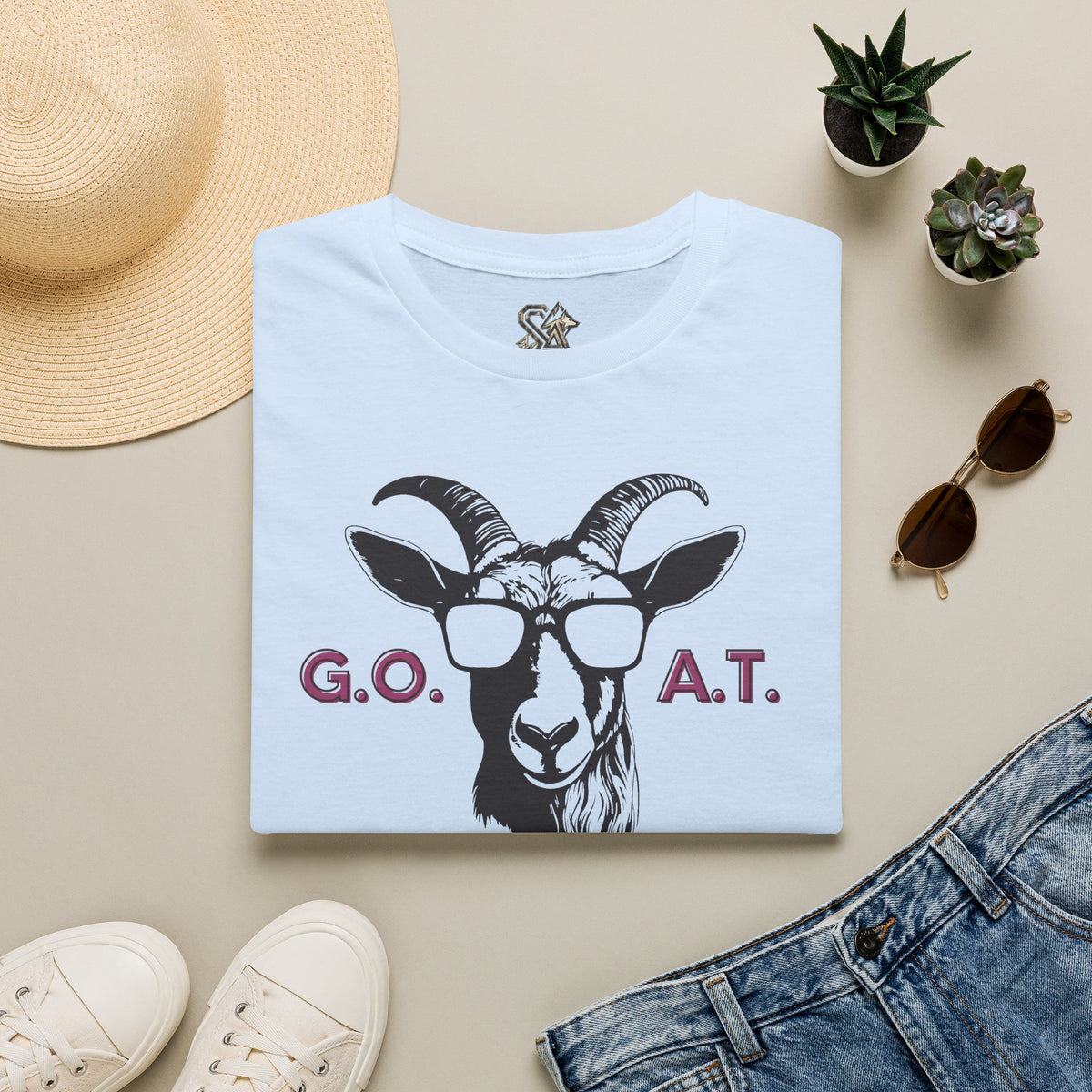 G.O.A.T. Goat Head T-Shirt Premium Design SKIALFA Unisex