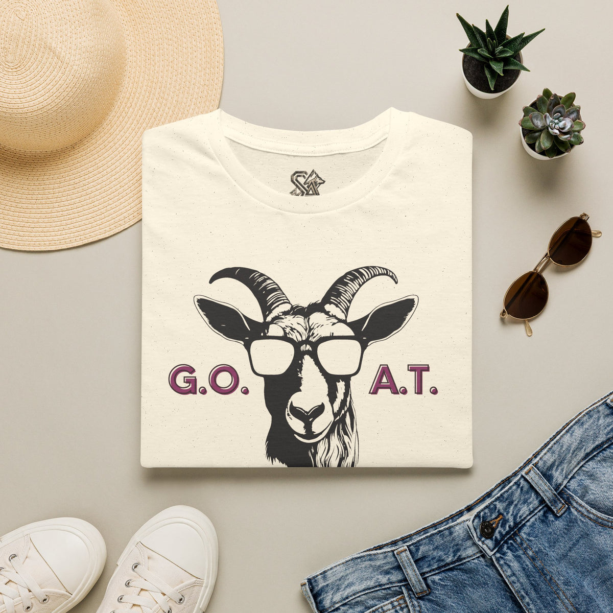 G.O.A.T. Goat Head T-Shirt Premium Design SKIALFA Unisex