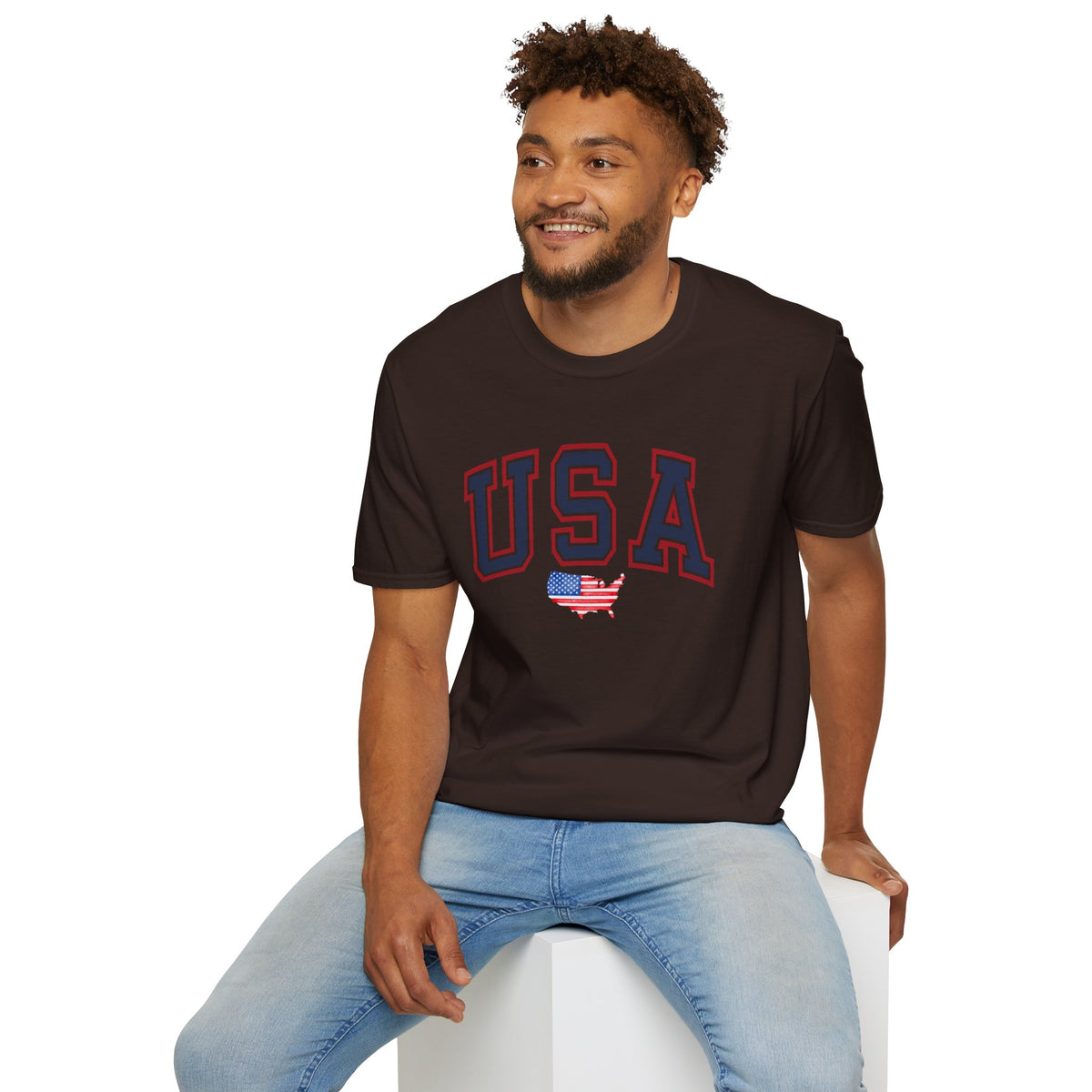 USA Flag T-Shirt Premium Design SKIALFA Unisex