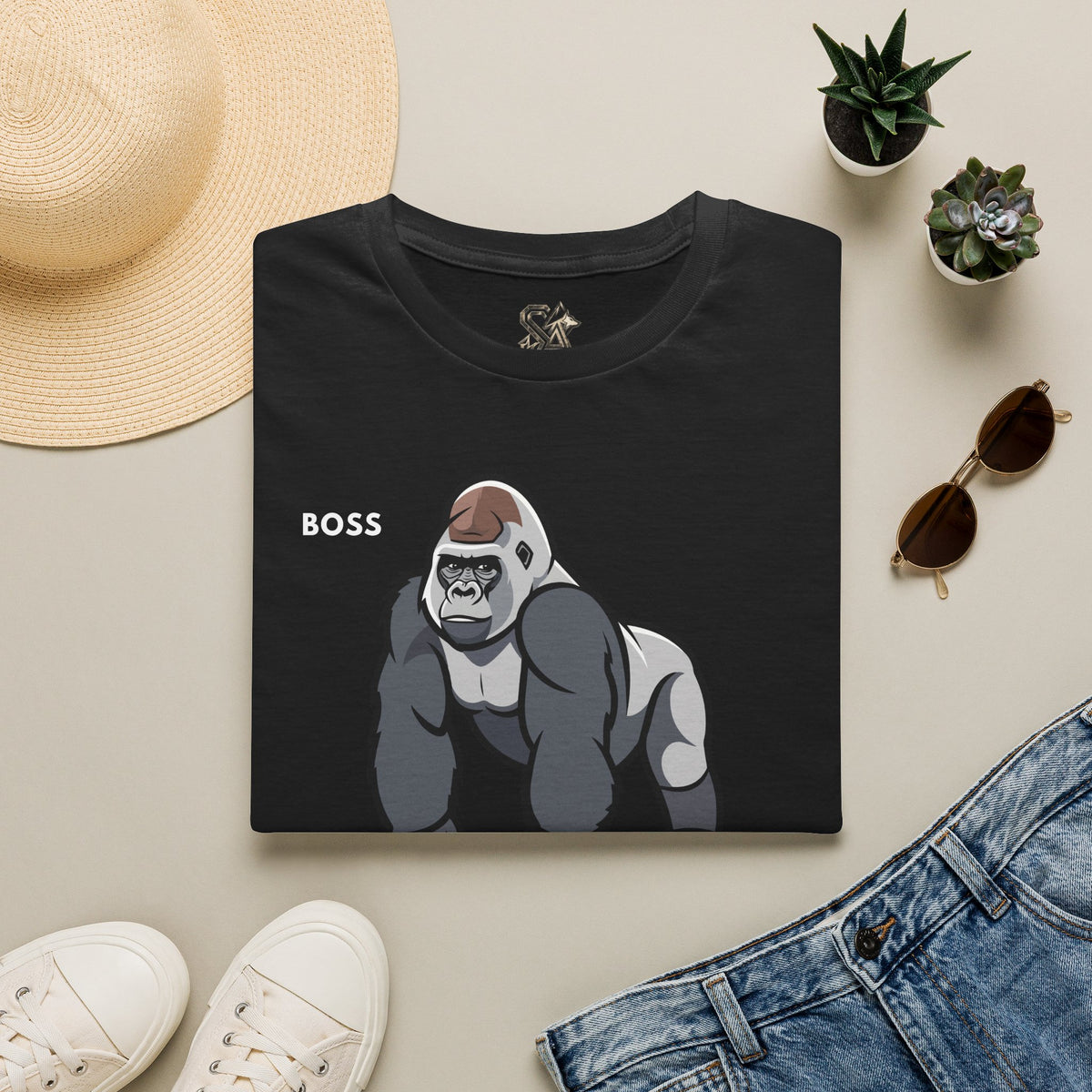 BOSS Gorilla T-Shirt Premium Design SKIALFA Unisex