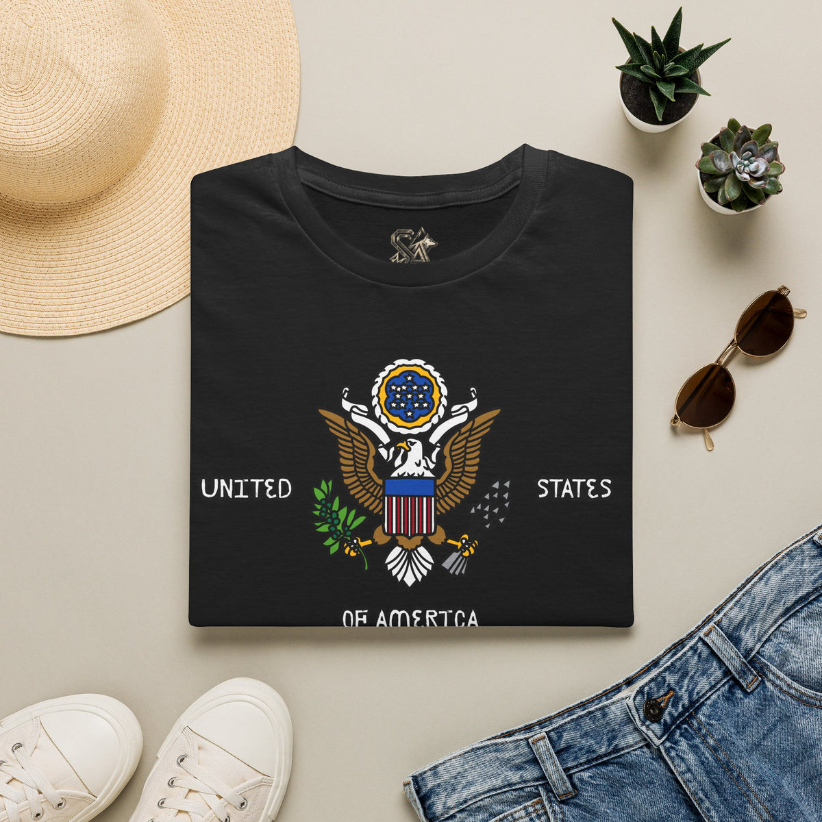 United States Of America T-Shirt Premium Design SKIALFA Unisex