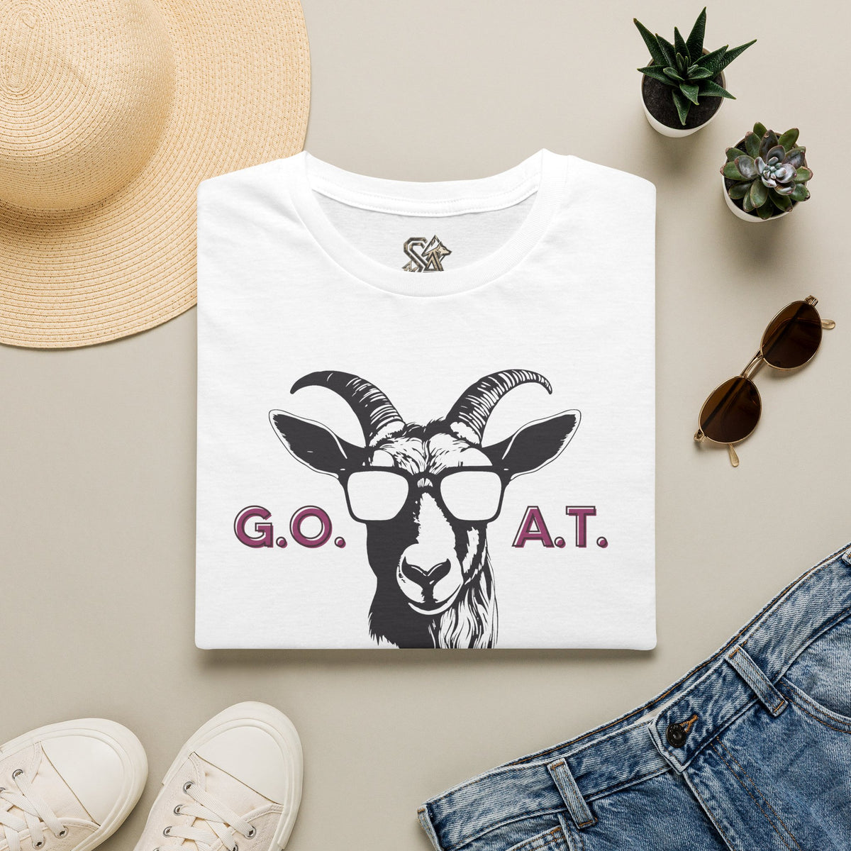 G.O.A.T. Goat Head T-Shirt Premium Design SKIALFA Unisex