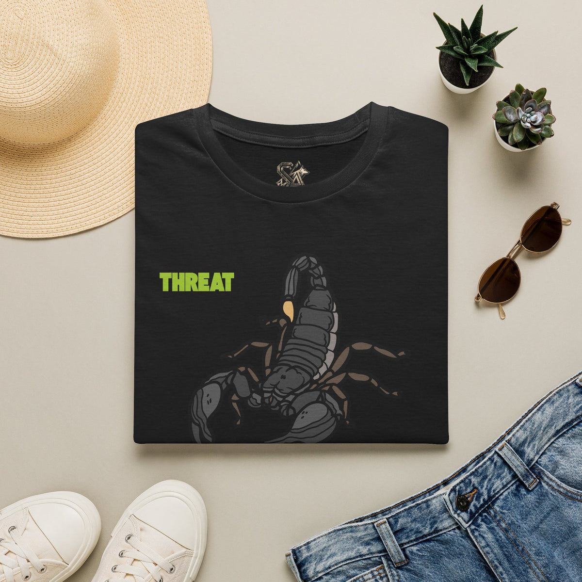 THREAT Scorpion T-Shirt Premium Design SKIALFA Unisex