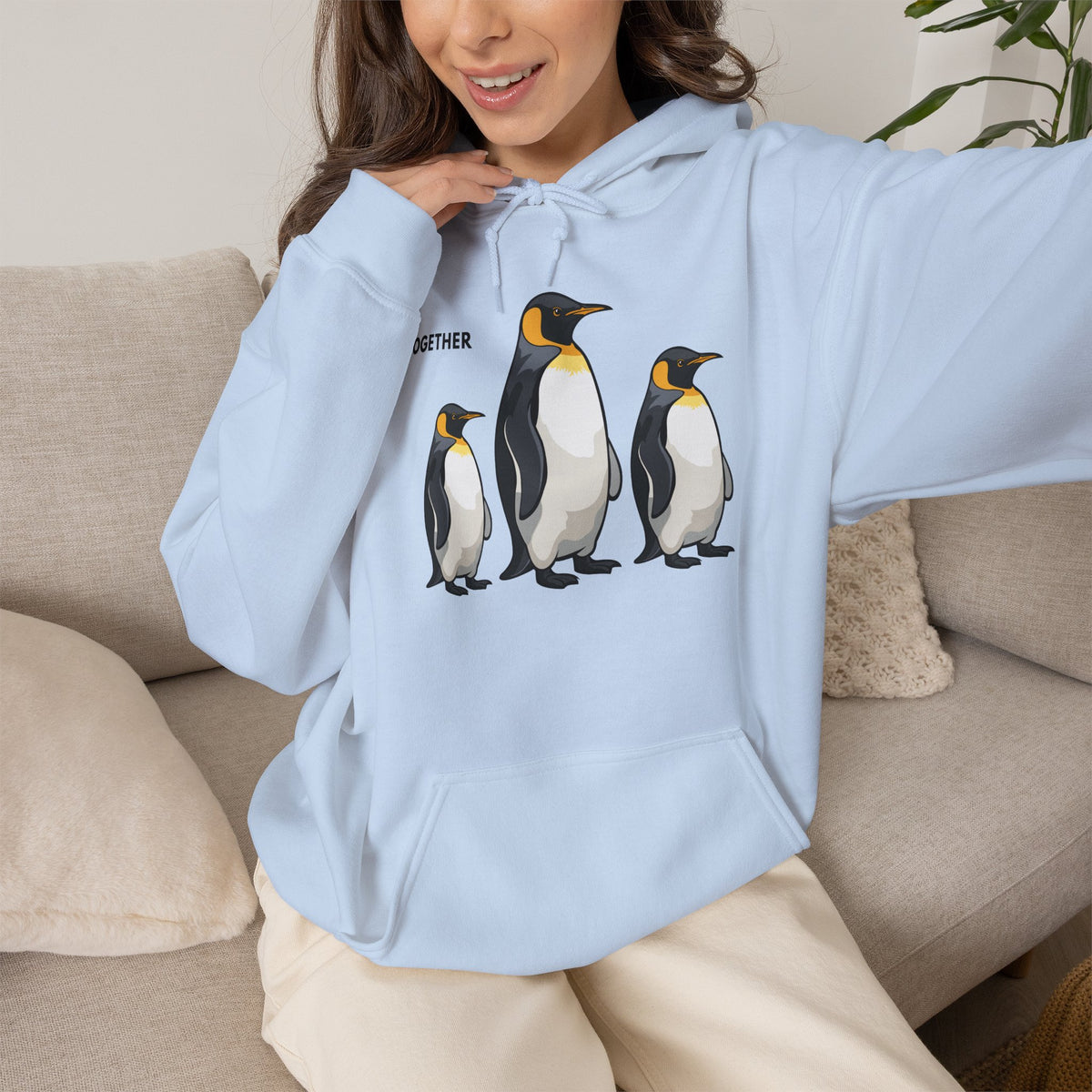 TOGETHER Penguin Hoodie Premium Design SKIALFA Unisex