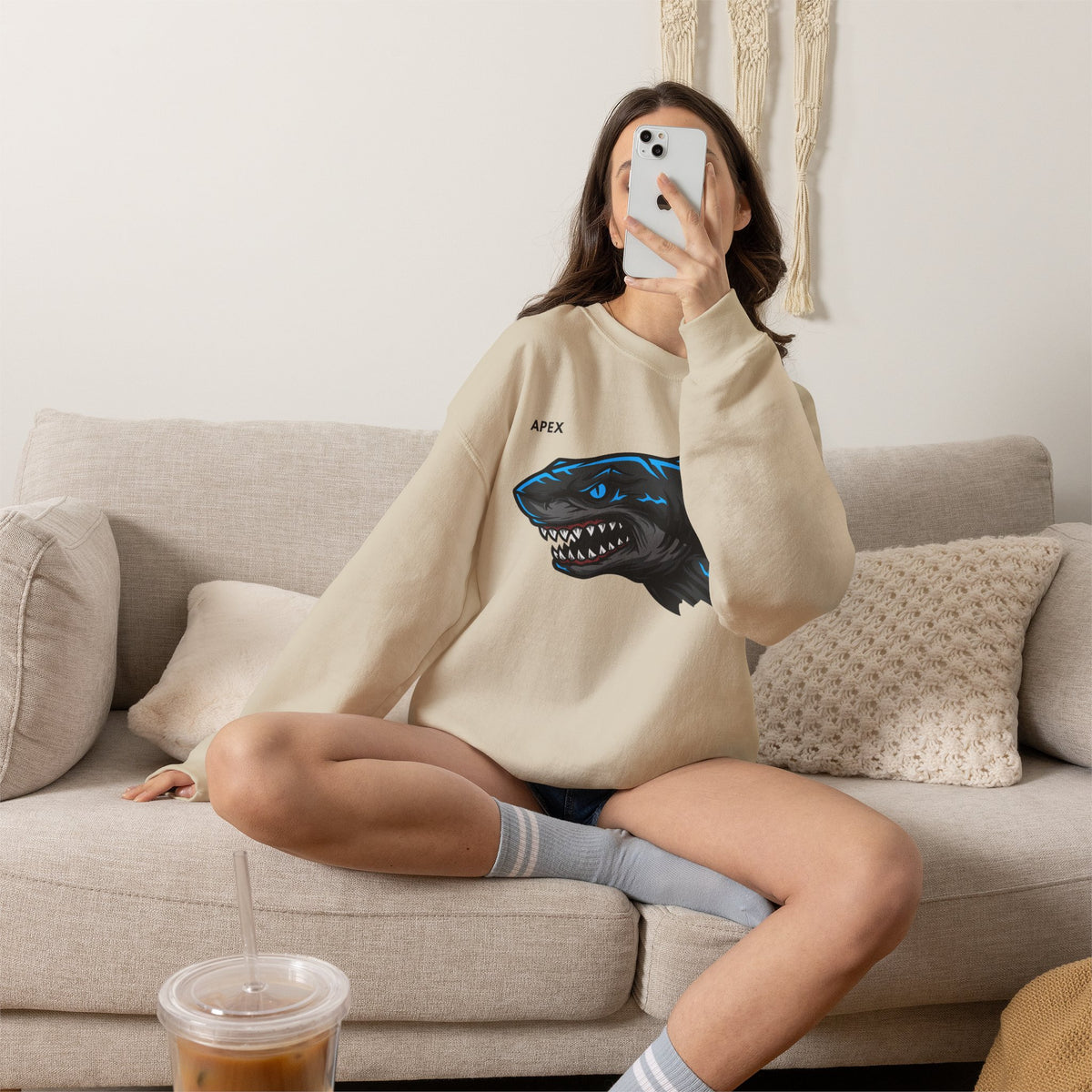 APEX Shark Sweatshirt Premium Design SKIALFA Unisex