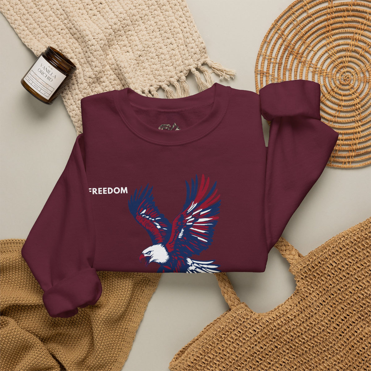 FREEDOM Eagle Sweatshirt Premium Design SKIALFA Unisex