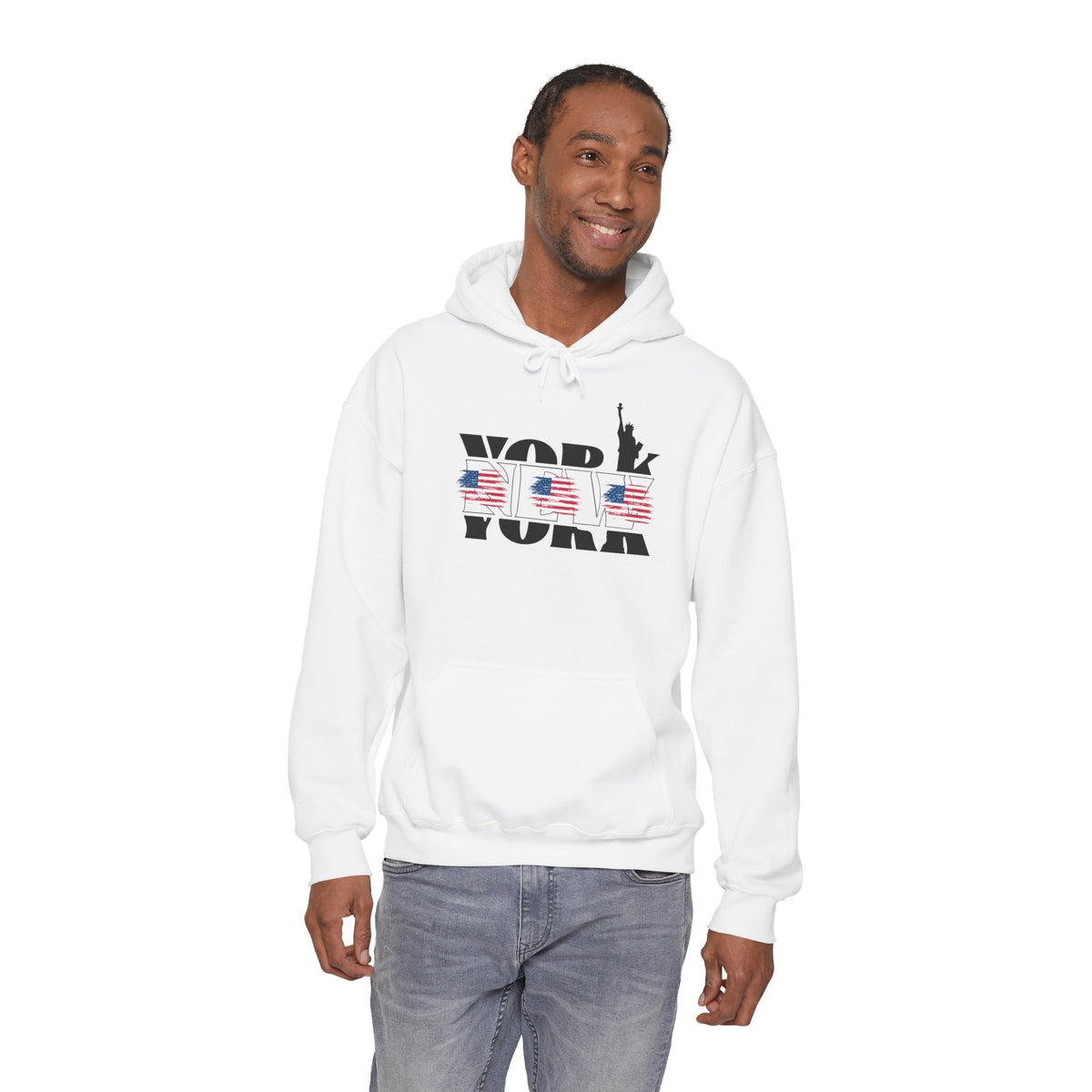 NEW YORK USA Flag Hoodie Premium Design SKIALFA Unisex