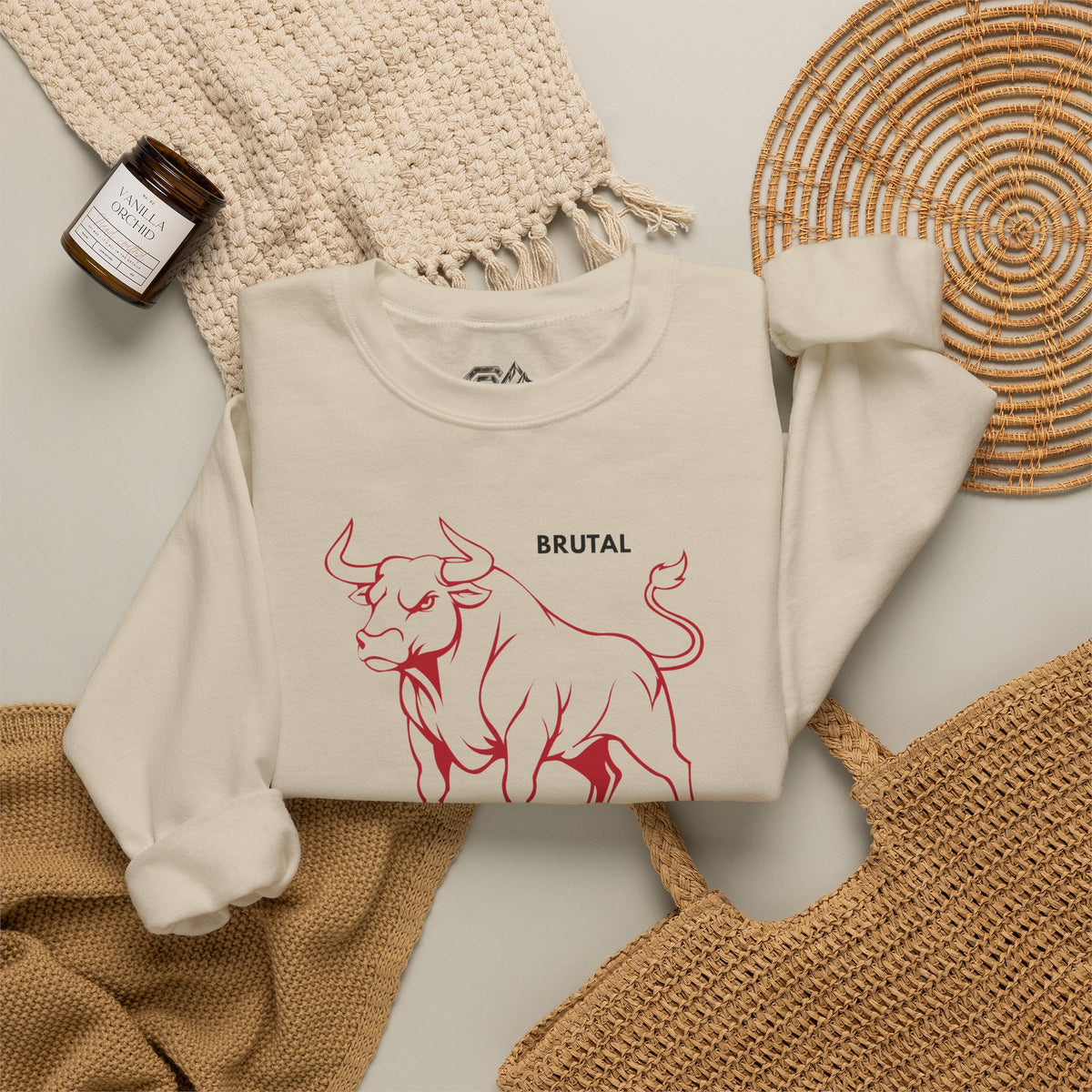 BRUTAL Bull Sweatshirt Premium Design SKIALFA Unisex