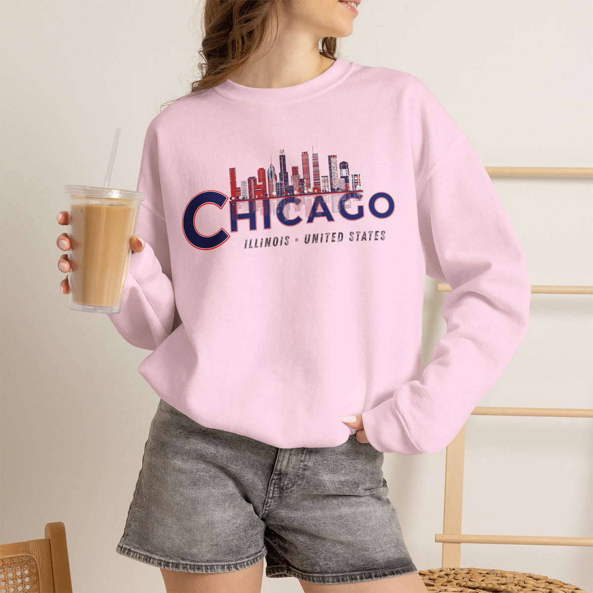 Chicago Sweatshirt Premium Design SKIALFA Unisex