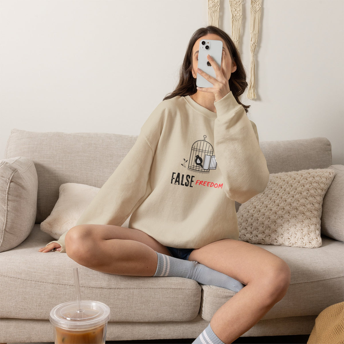 FALSE FREEDOM Sweatshirt Premium Design SKIALFA Unisex