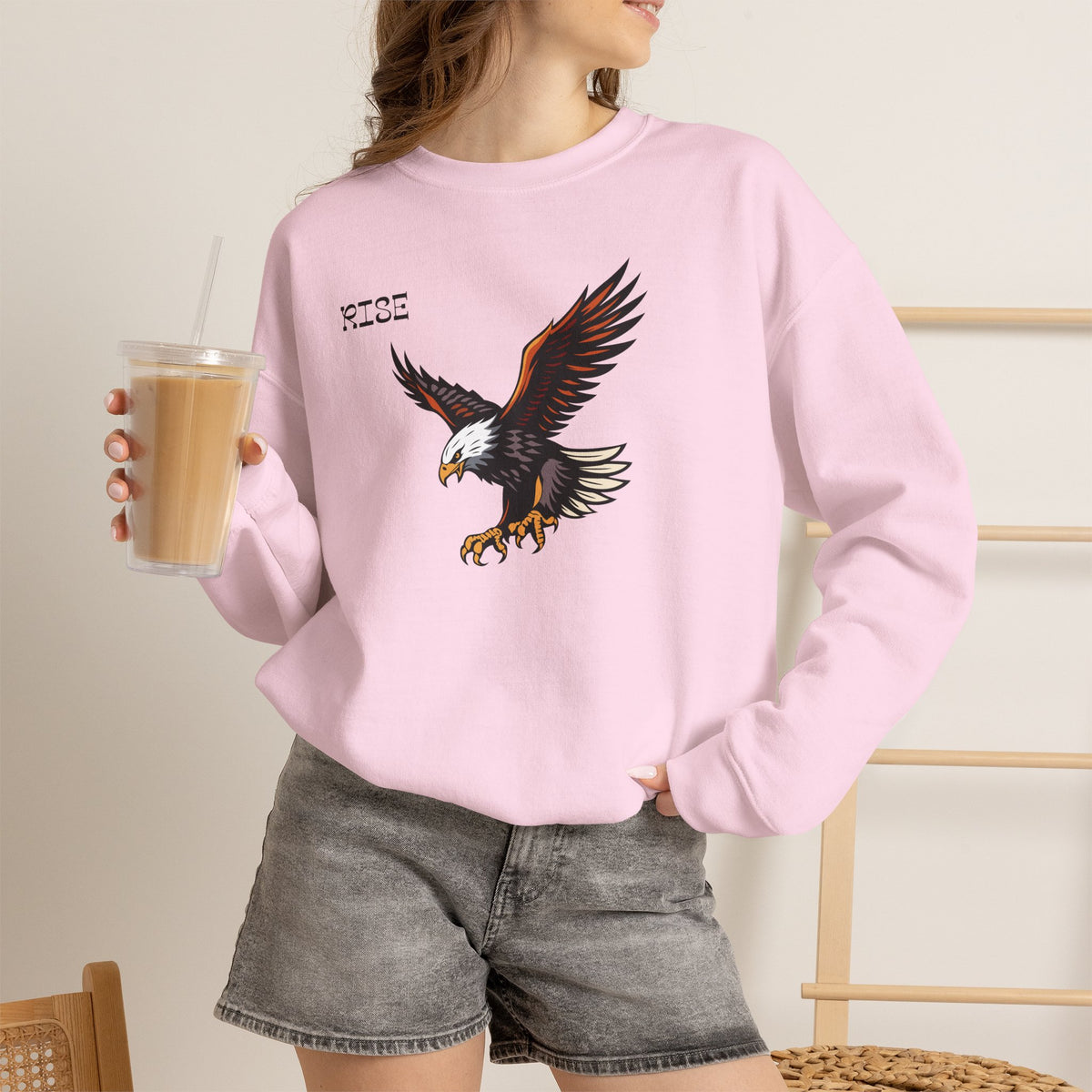 RISE Eagle Sweatshirt Premium Design SKIALFA Unisex