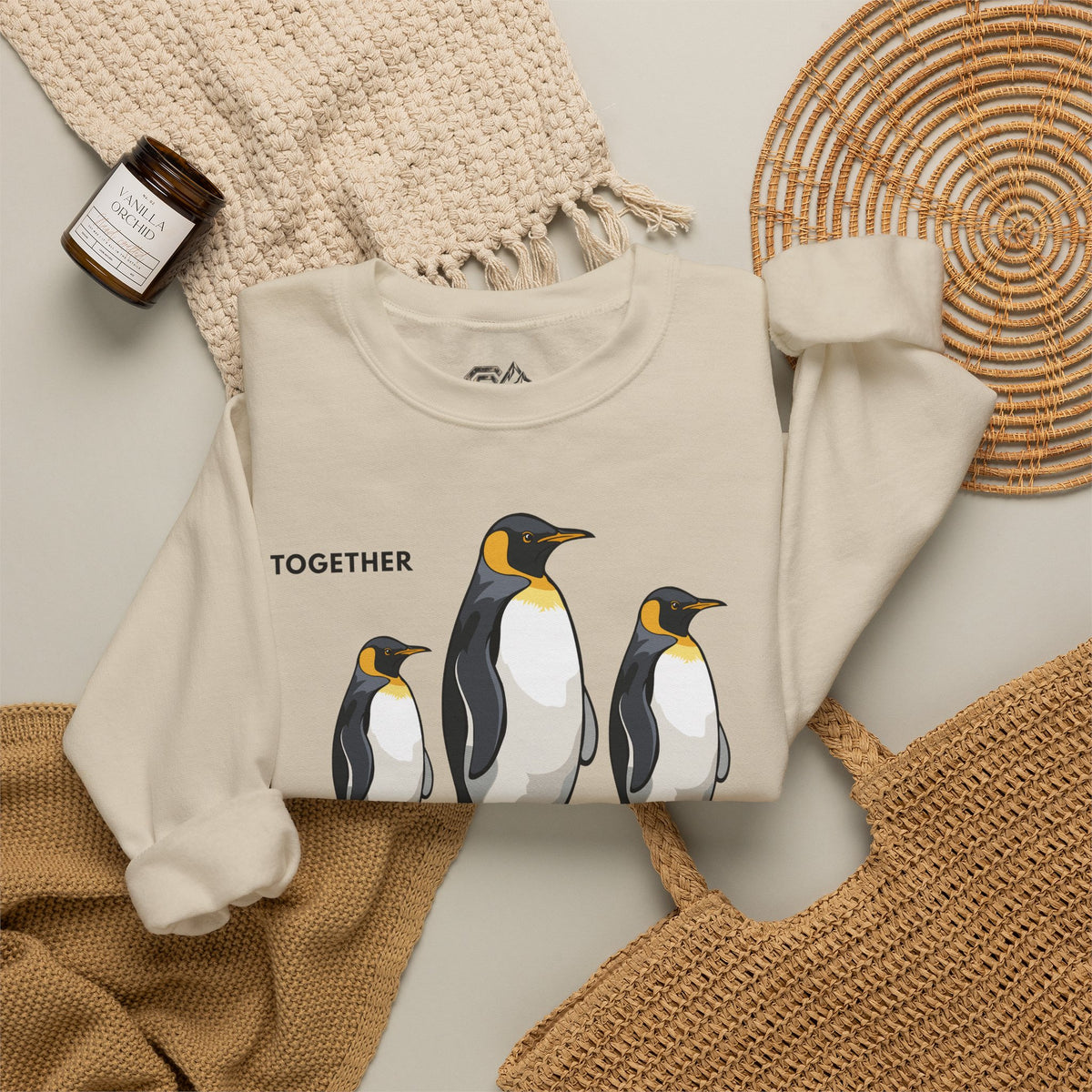 TOGETHER Penguin Sweatshirt Premium Design SKIALFA Unisex