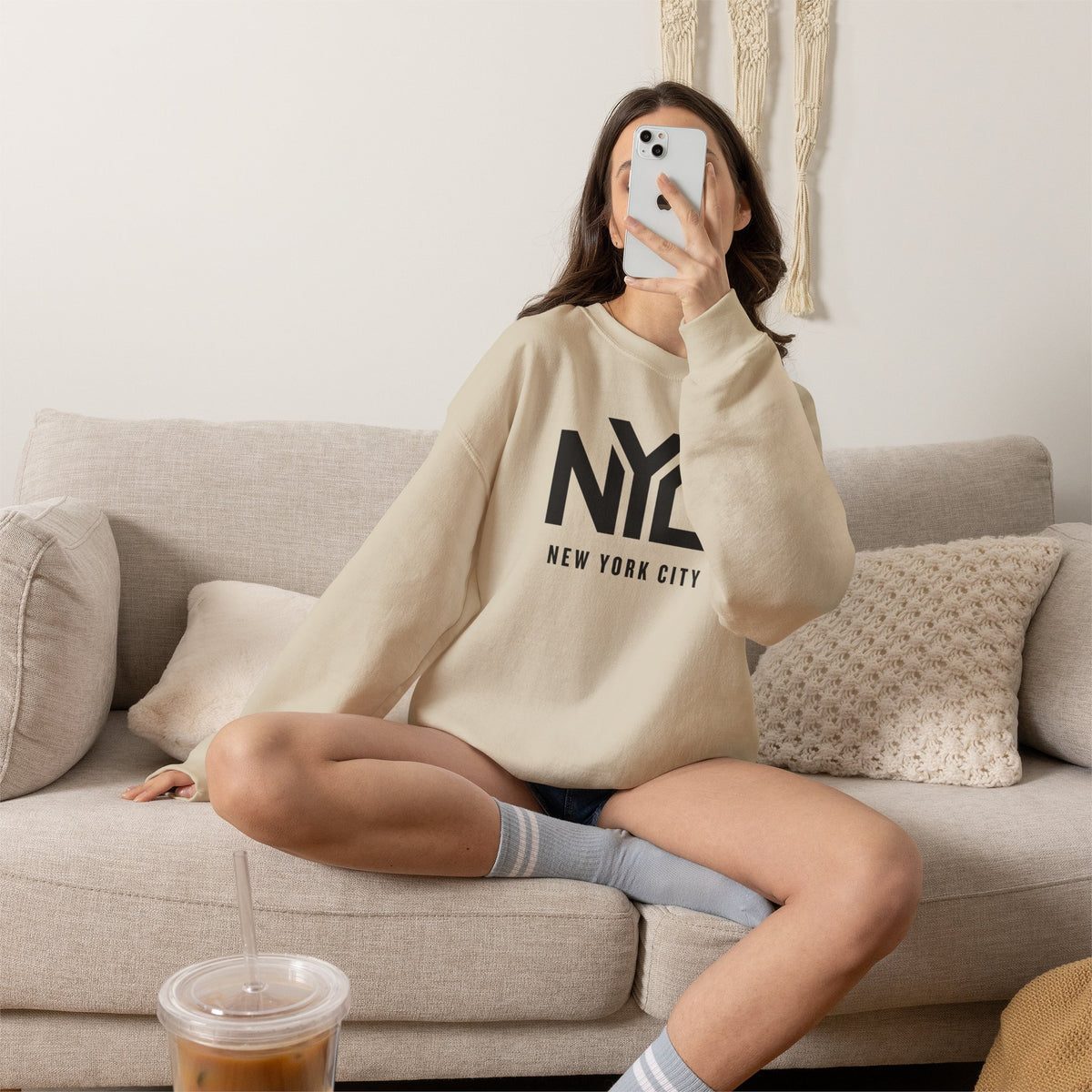 NYC New York City Sweatshirt Premium Design SKIALFA Unisex