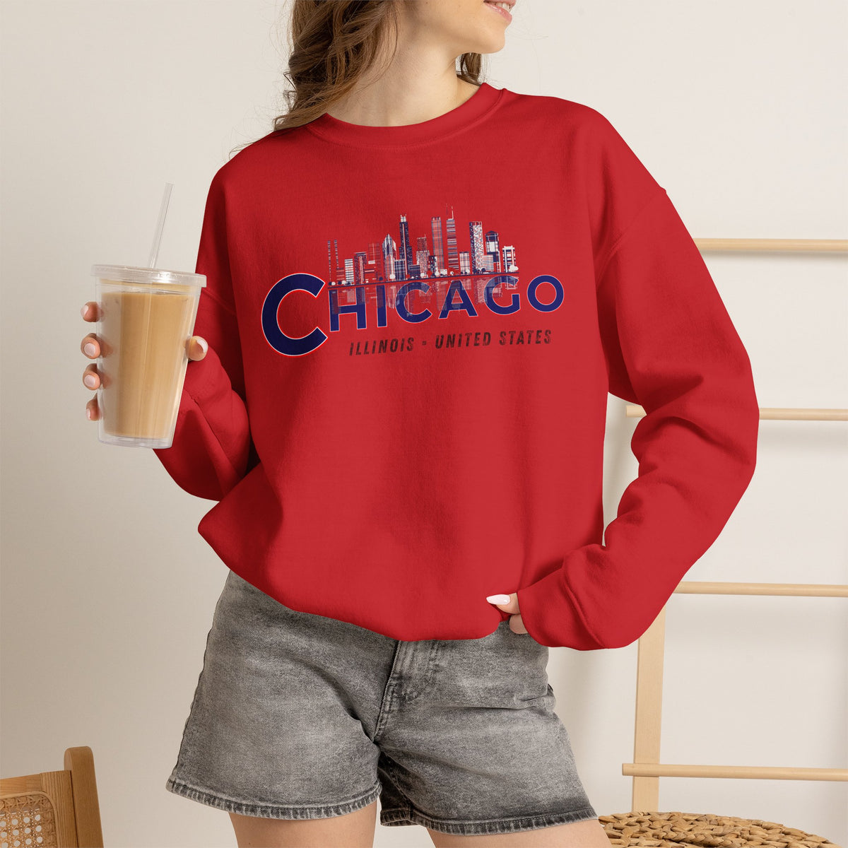 Chicago Sweatshirt Premium Design SKIALFA Unisex