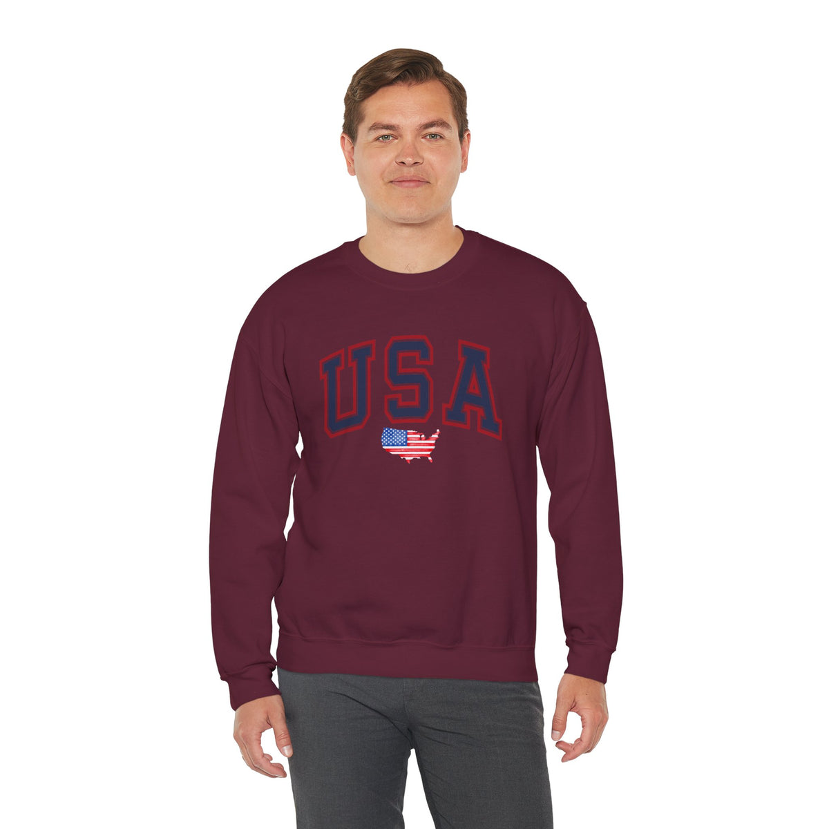 USA Flag Sweatshirt Premium Design SKIALFA Unisex