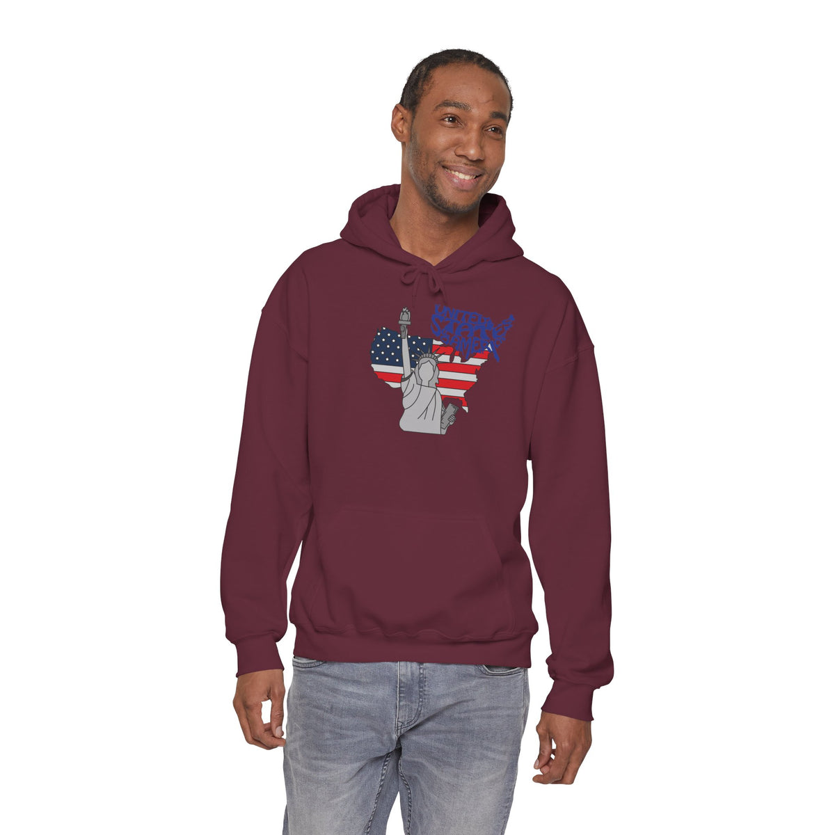 USA Flag Hoodie Premium Design SKIALFA Unisex