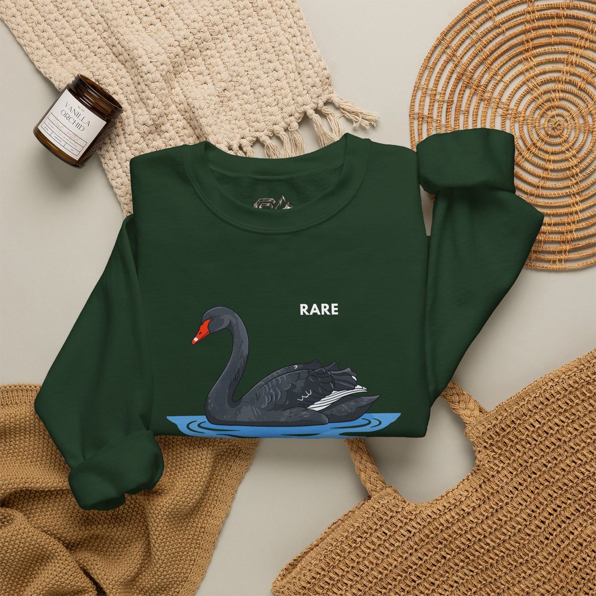 RARE Black Swan Sweatshirt Premium Design SKIALFA Unisex