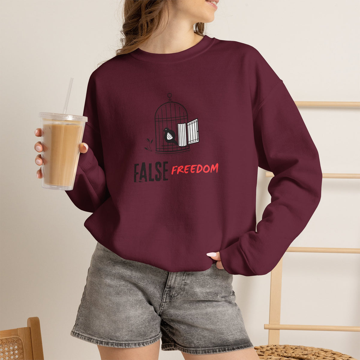 FALSE FREEDOM Sweatshirt Premium Design SKIALFA Unisex