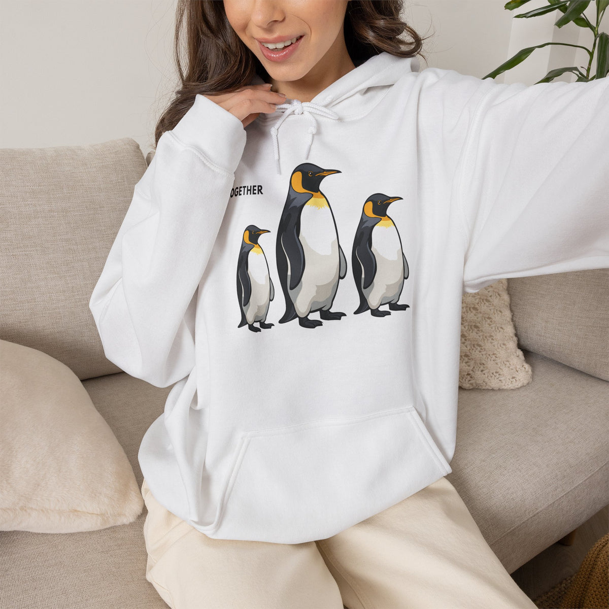 TOGETHER Penguin Hoodie Premium Design SKIALFA Unisex