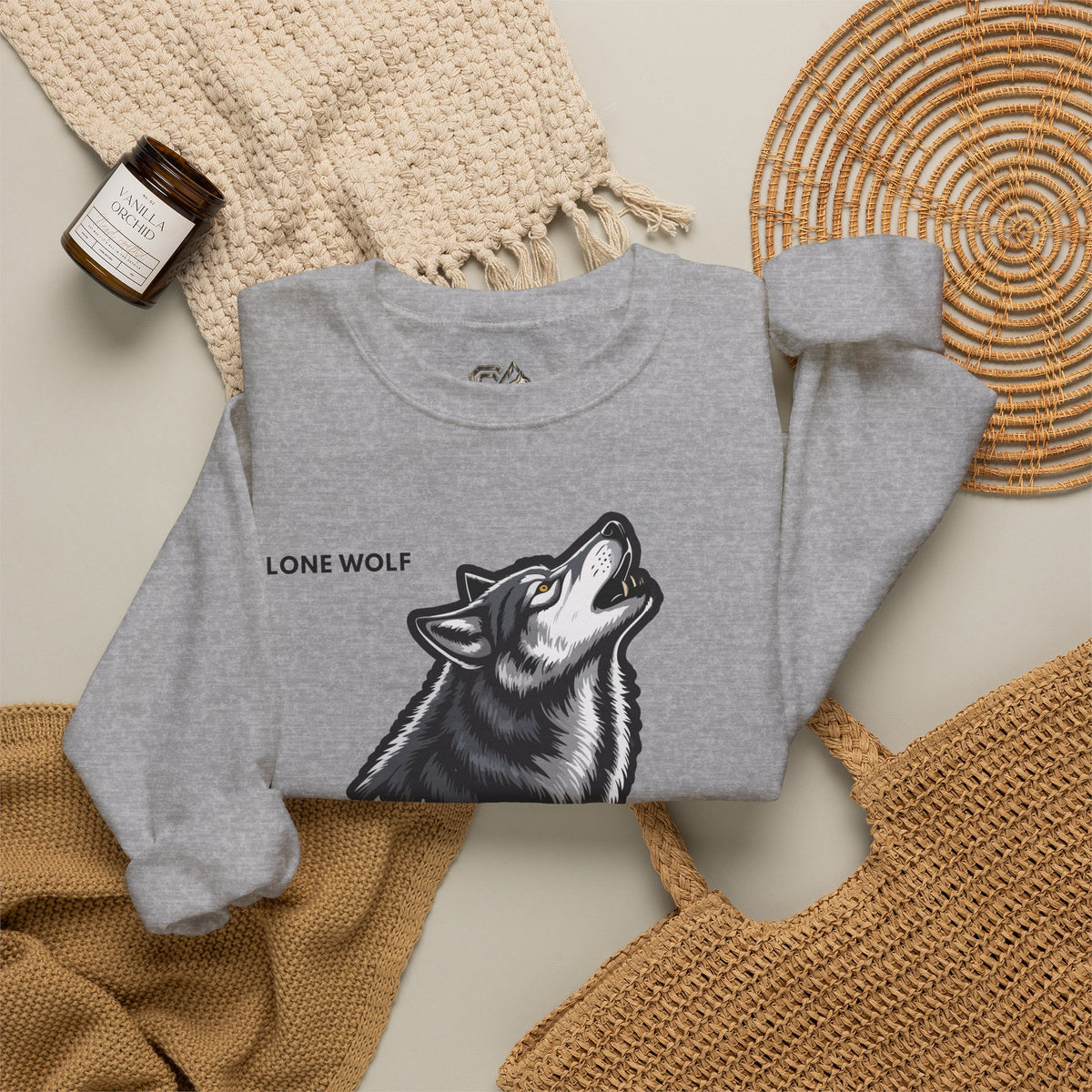 LONE WOLF Sweatshirt Premium Design SKIALFA Unisex
