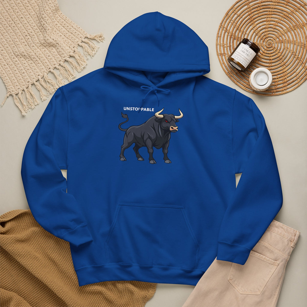 UNSTOPPABLE Bull Hoodie Premium Design SKIALFA Unisex