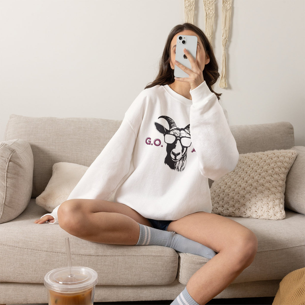 G.O.A.T. Goat Sweatshirt Premium Design SKIALFA Unisex