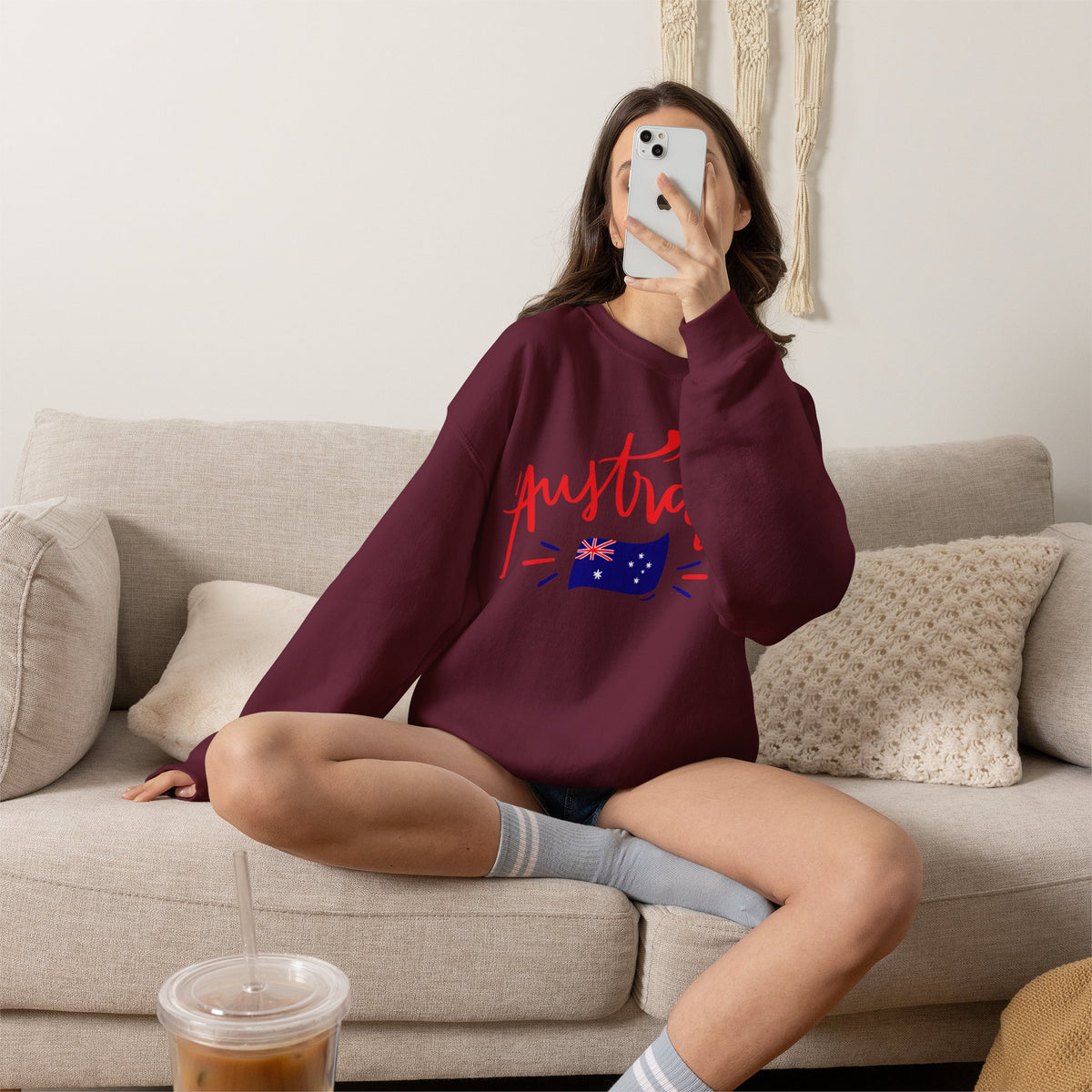Australia Flag Sweatshirt Premium Design SKIALFA Unisex