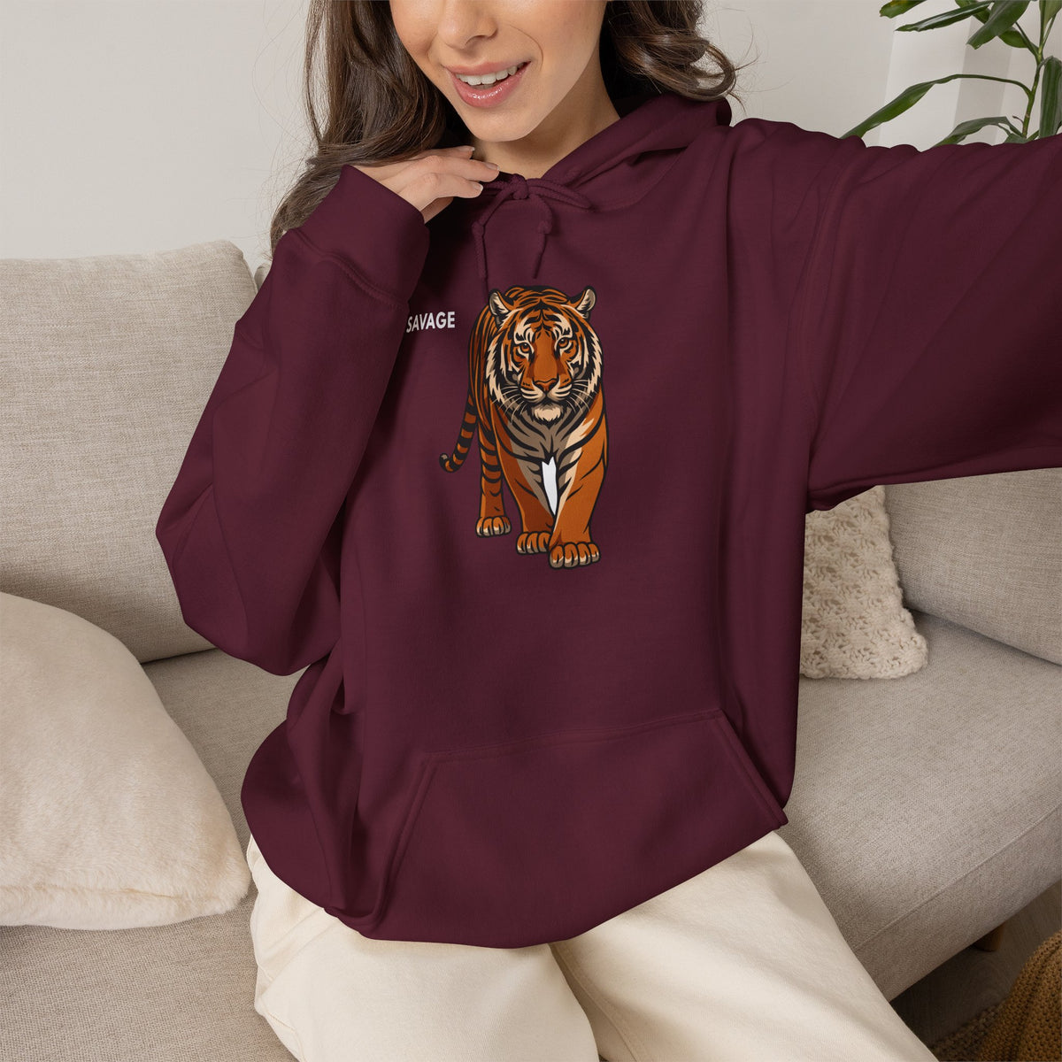 SAVAGE Tiger Hoodie Premium Design SKIALFA Unisex