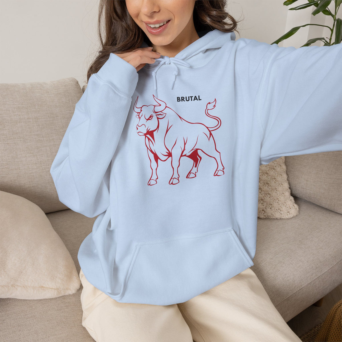 BRUTAL Bull Hoodie Premium Design SKIALFA Unisex