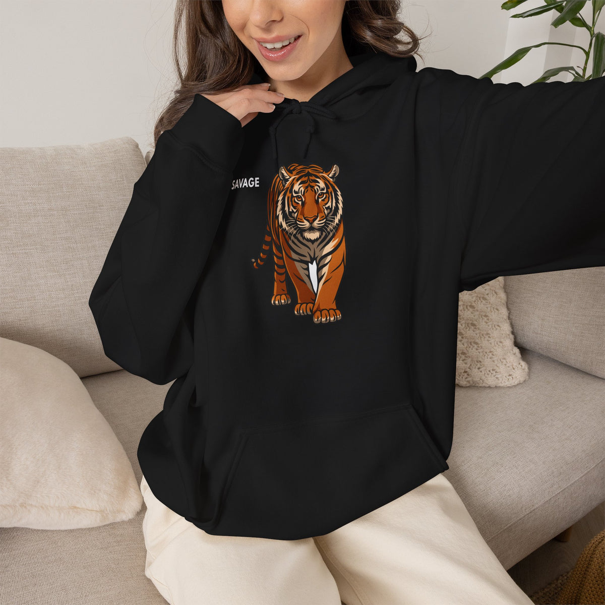 SAVAGE Tiger Hoodie Premium Design SKIALFA Unisex
