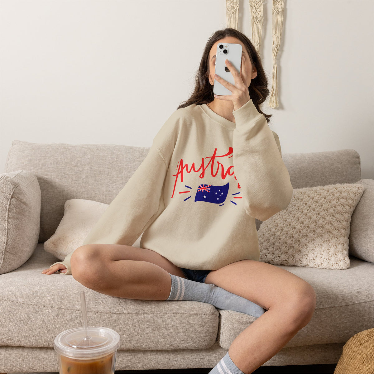 Australia Flag Sweatshirt Premium Design SKIALFA Unisex