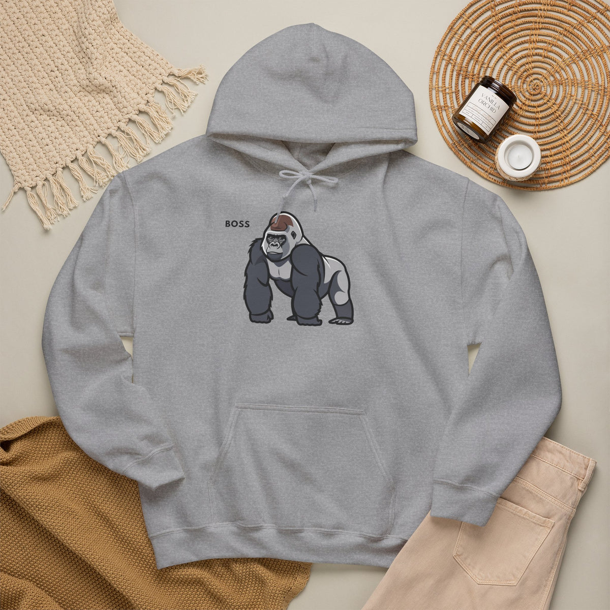 BOSS Gorilla Hoodie Premium Design SKIALFA Unisex