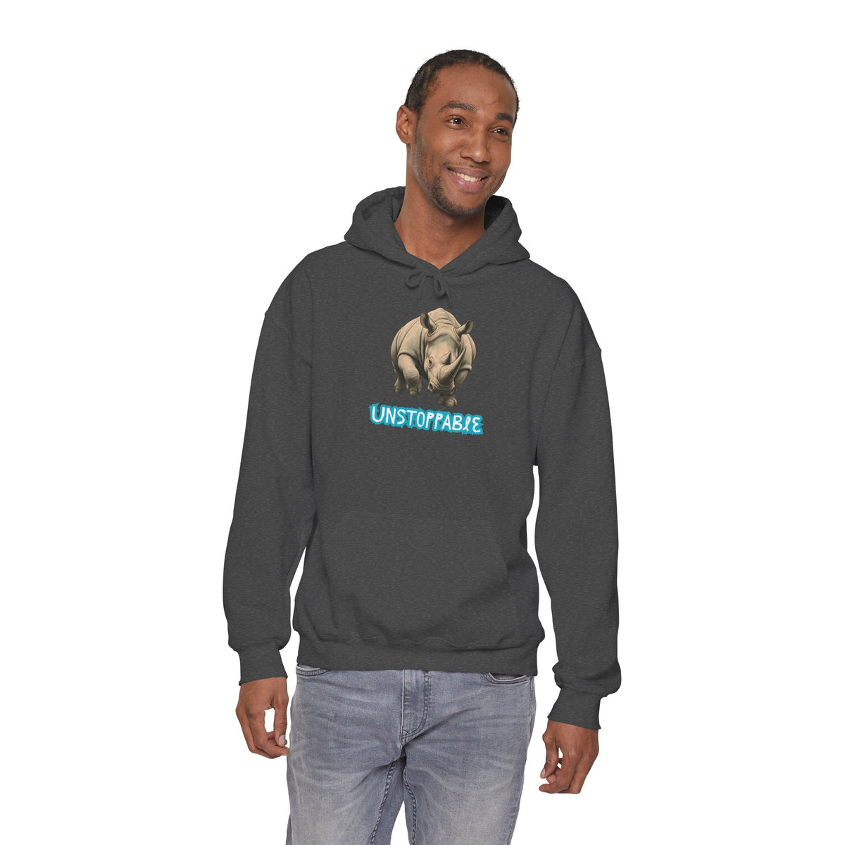 UNSTOPPABLE Rhino Hoodie Premium Design SKIALFA Unisex