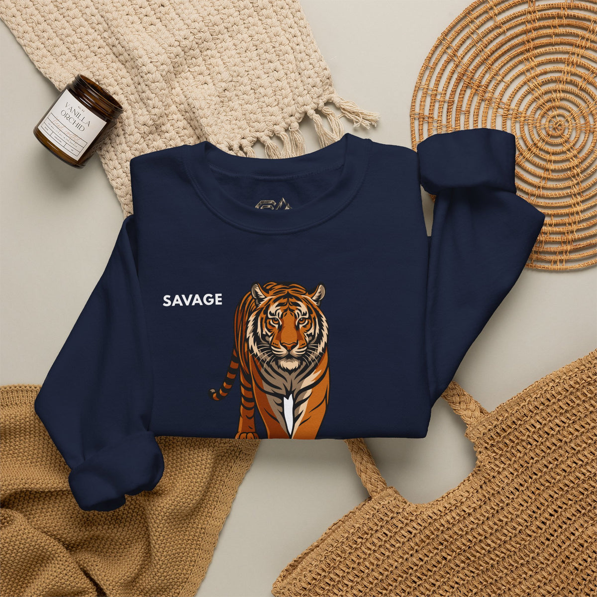 SAVAGE Tiger Sweatshirt Premium Design SKIALFA Unisex