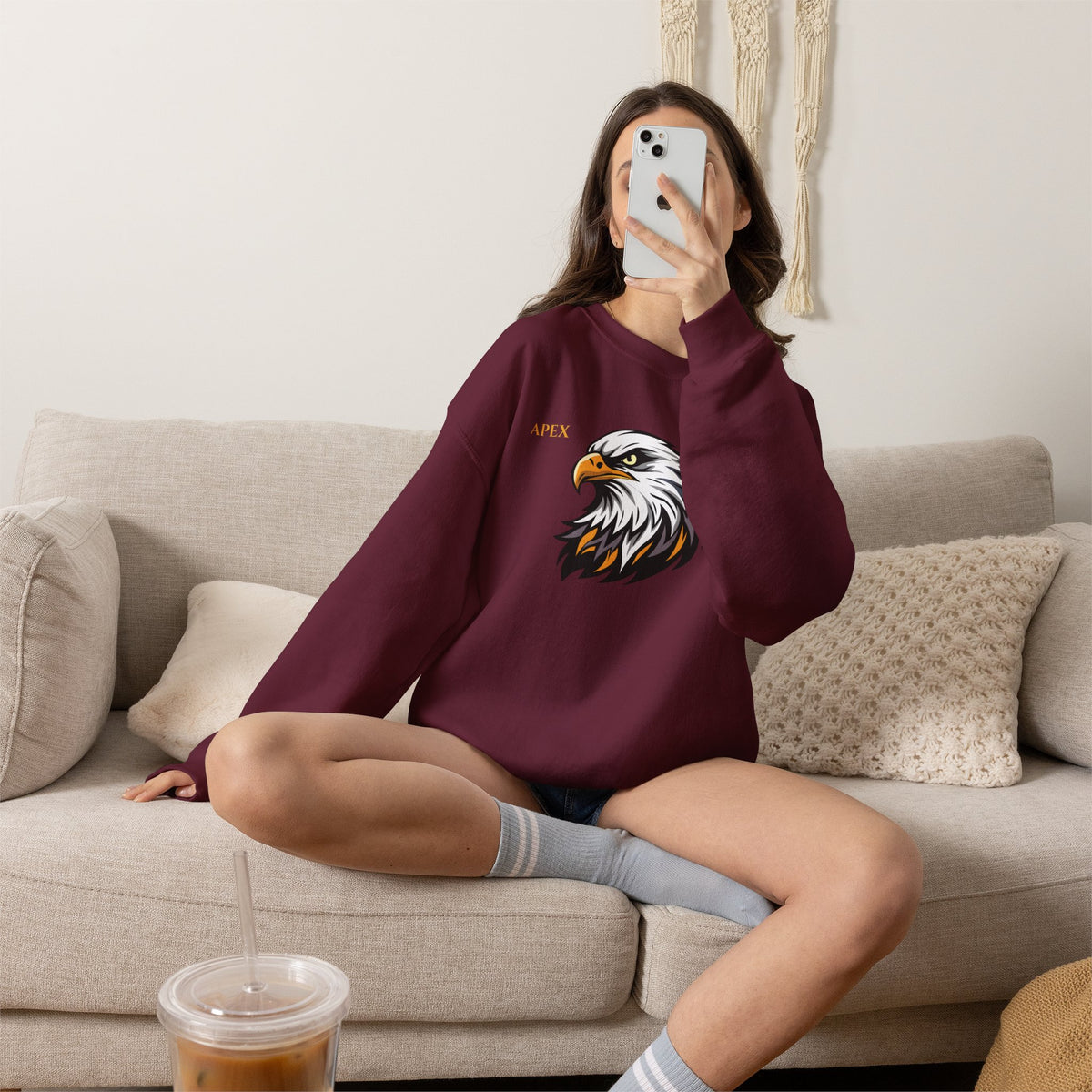 APEX Eagle Sweatshirt Premium Design SKIALFA Unisex
