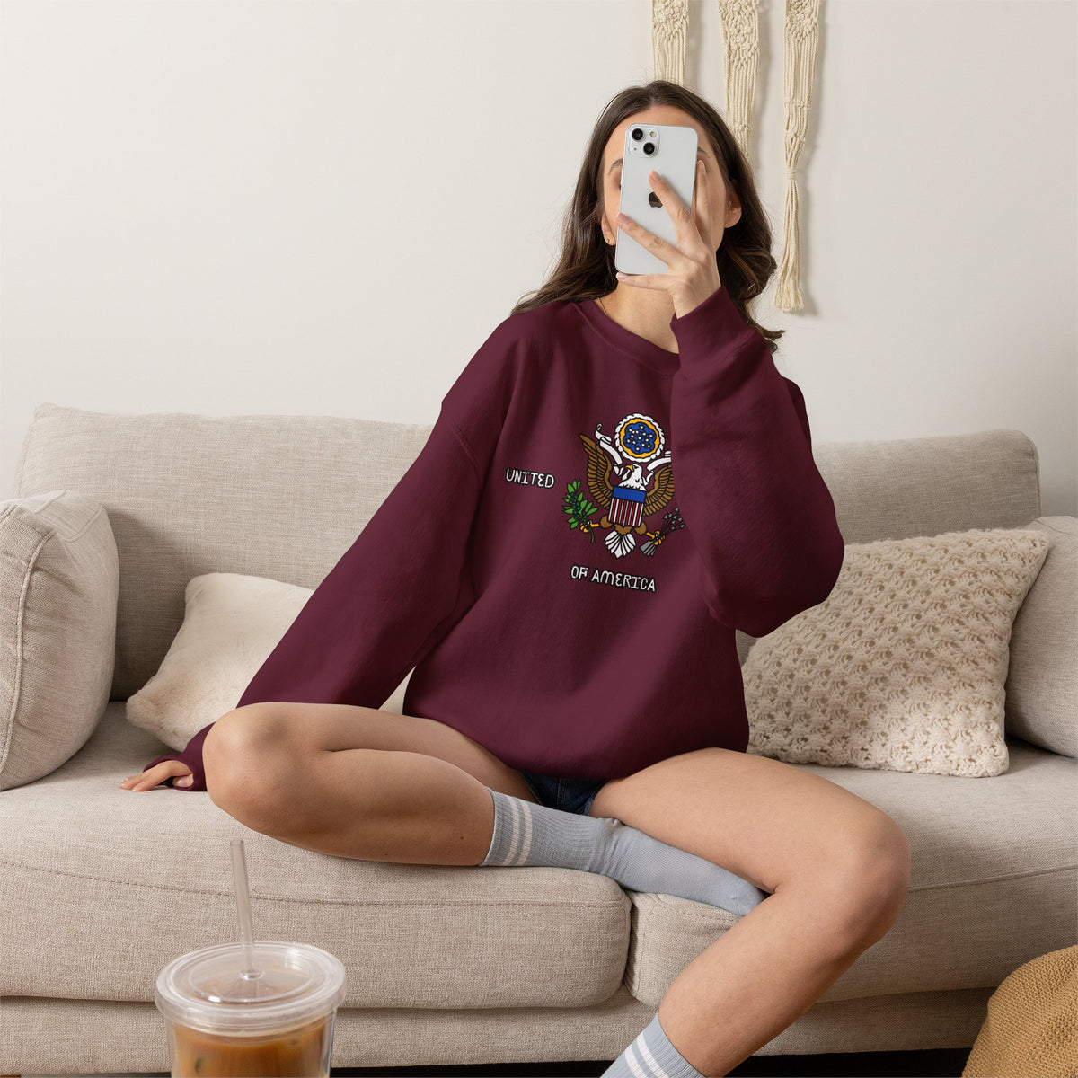 United States Sweatshirt Premium Design SKIALFA Unisex