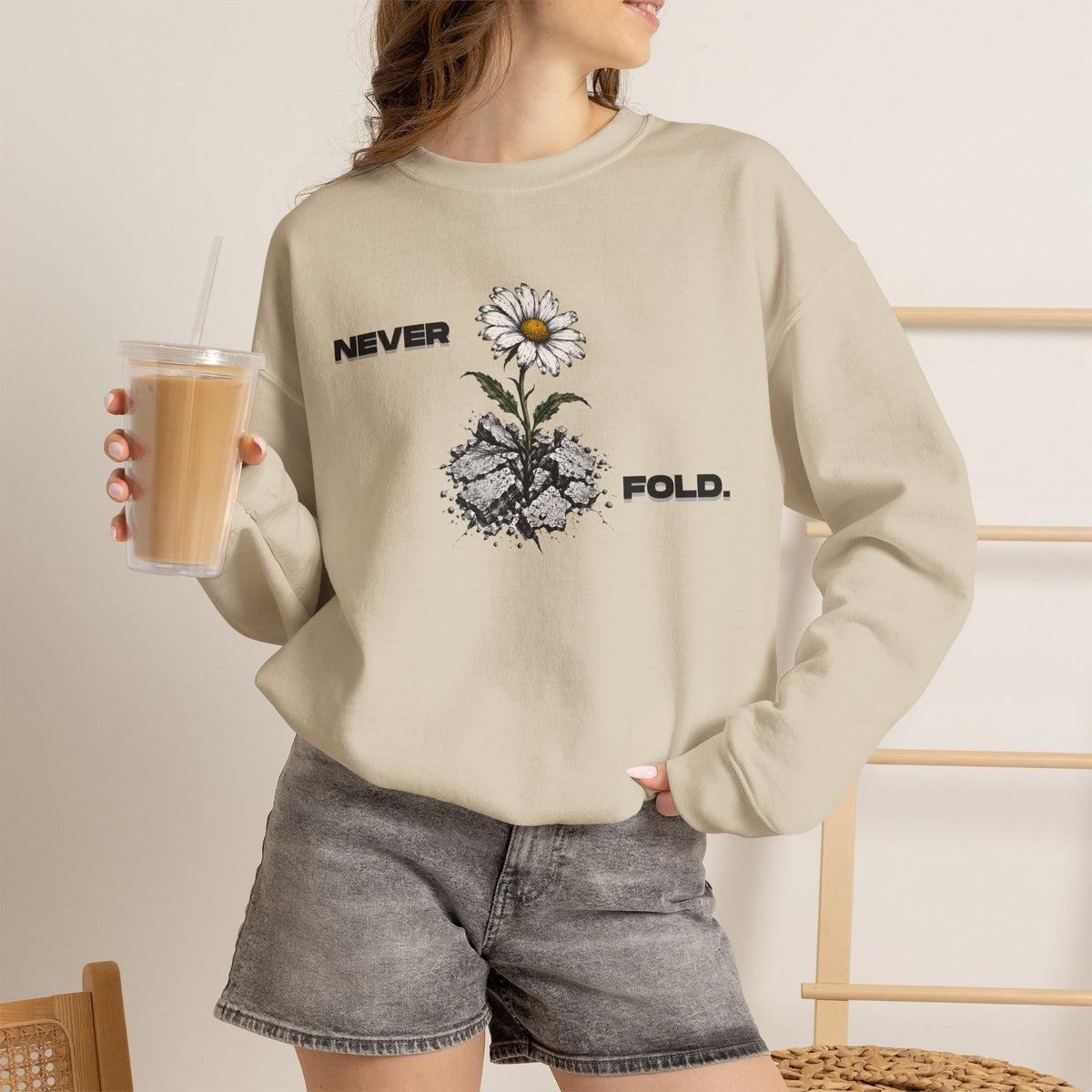 NEVER FOLD Sweatshirt Premium Design SKIALFA Unisex