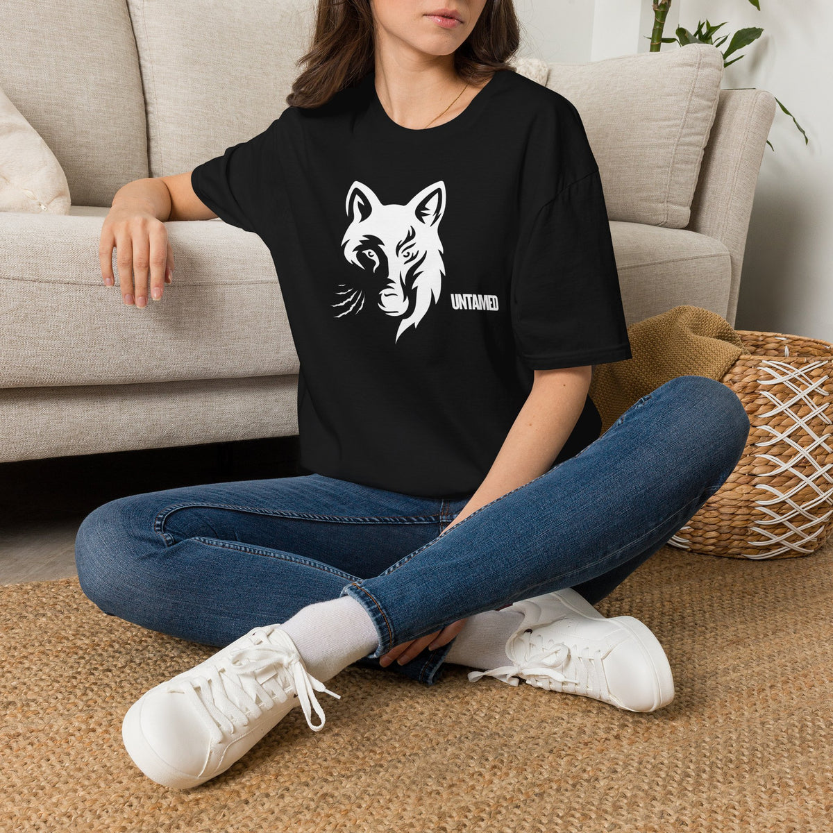 UNTAMED Wolf T-Shirt Premium Design SKIALFA Unisex