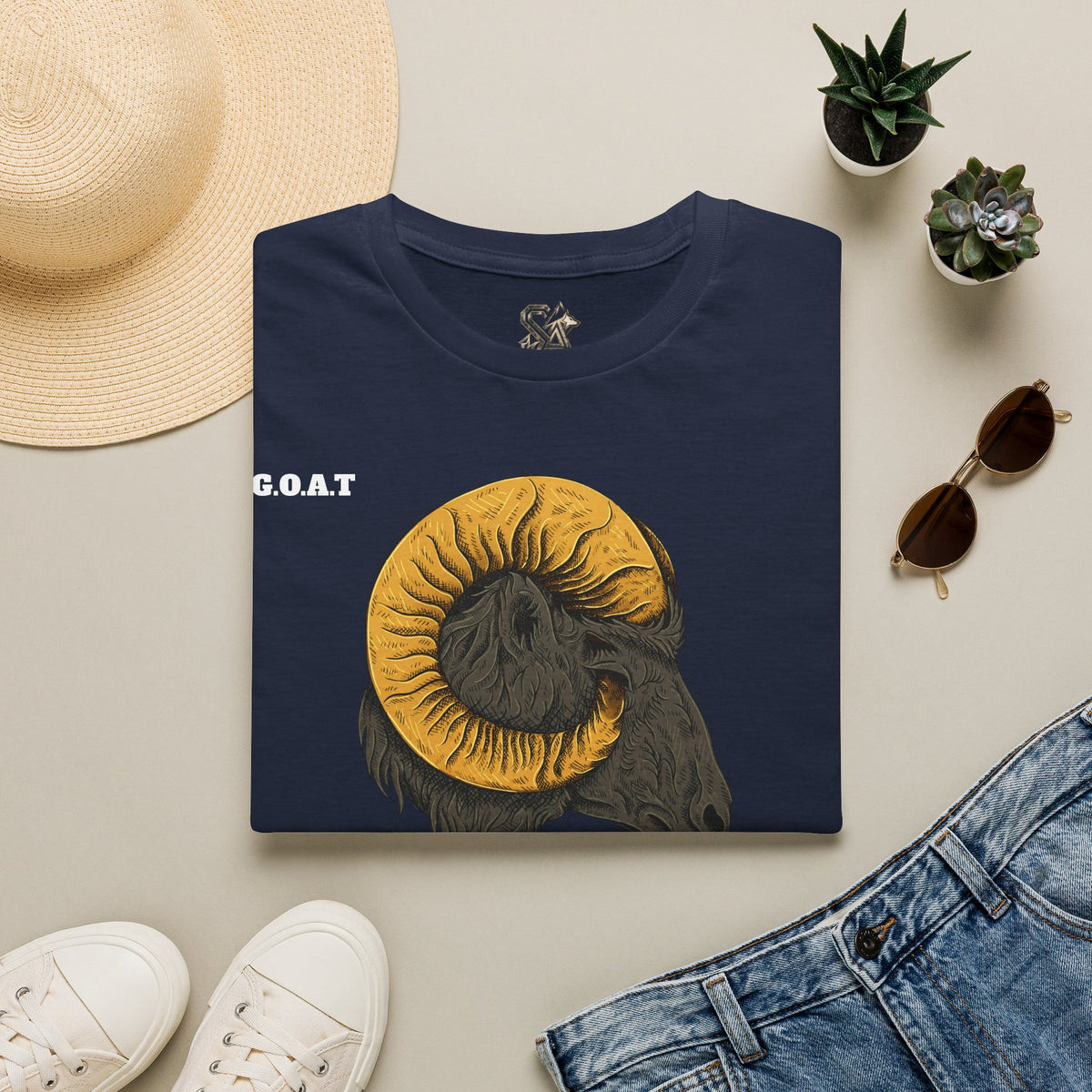 GOAT Goat Head T-Shirt Premium Design SKIALFA Unisex