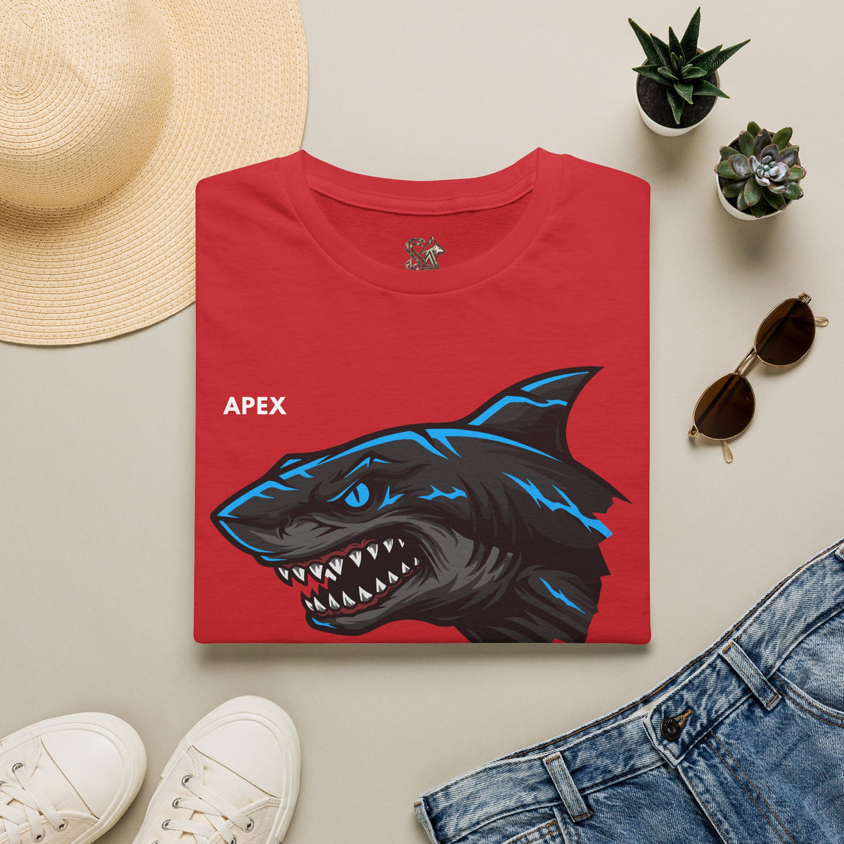 APEX Shark T-Shirt Premium Design SKIALFA Unisex