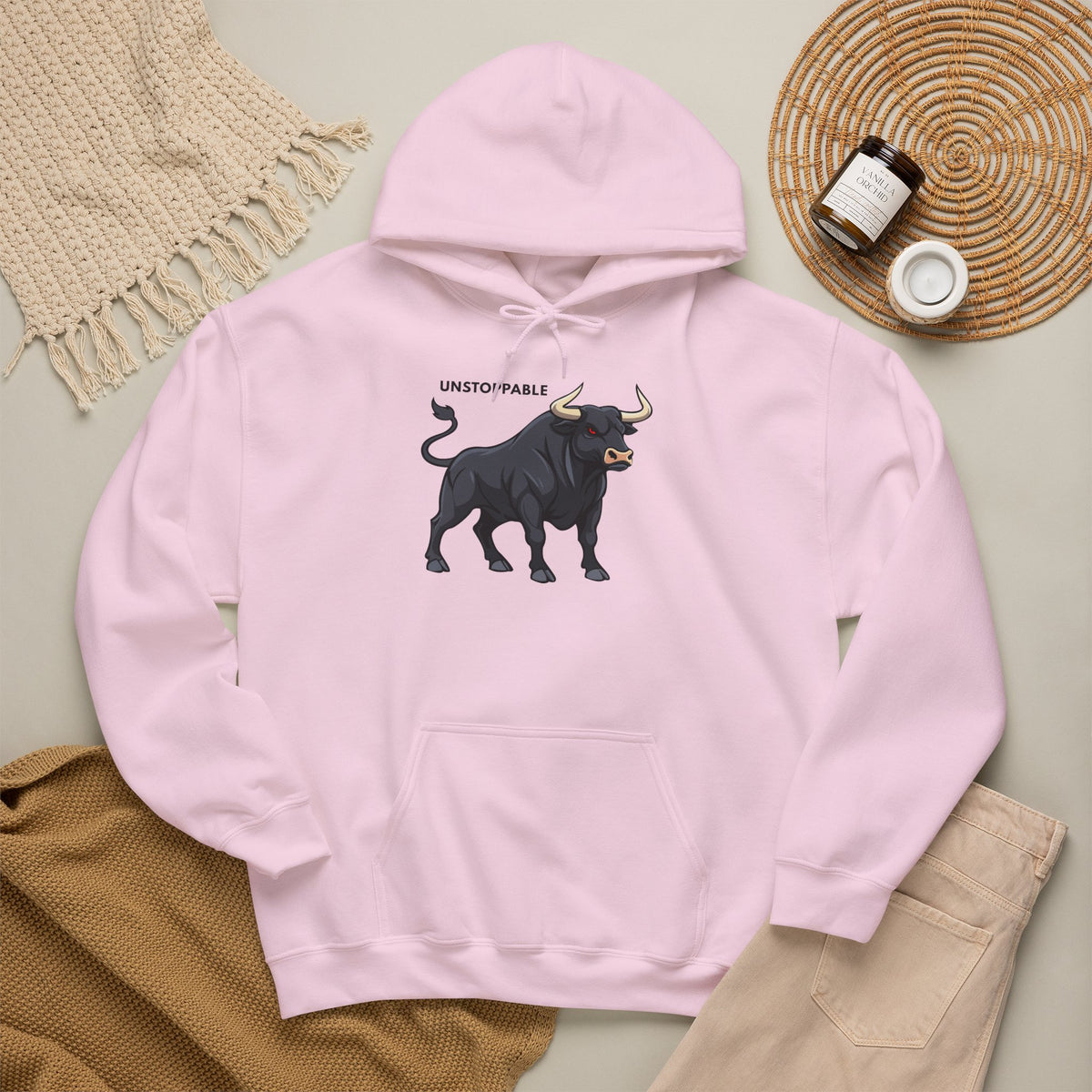 UNSTOPPABLE Bull Hoodie Premium Design SKIALFA Unisex