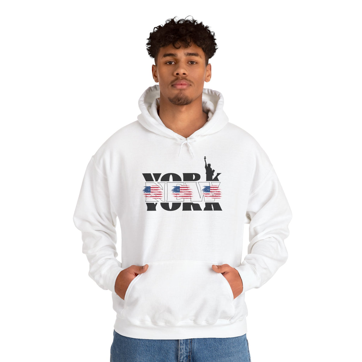 NEW YORK USA Flag Hoodie Premium Design SKIALFA Unisex