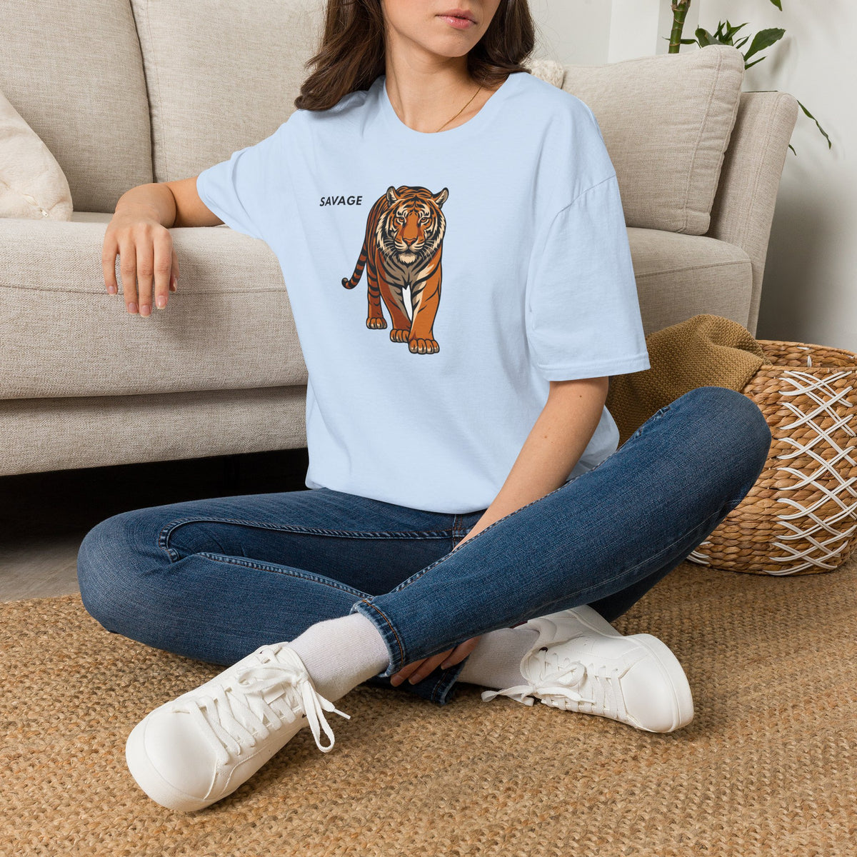 SAVAGE Tiger T-Shirt Premium Design SKIALFA Unisex