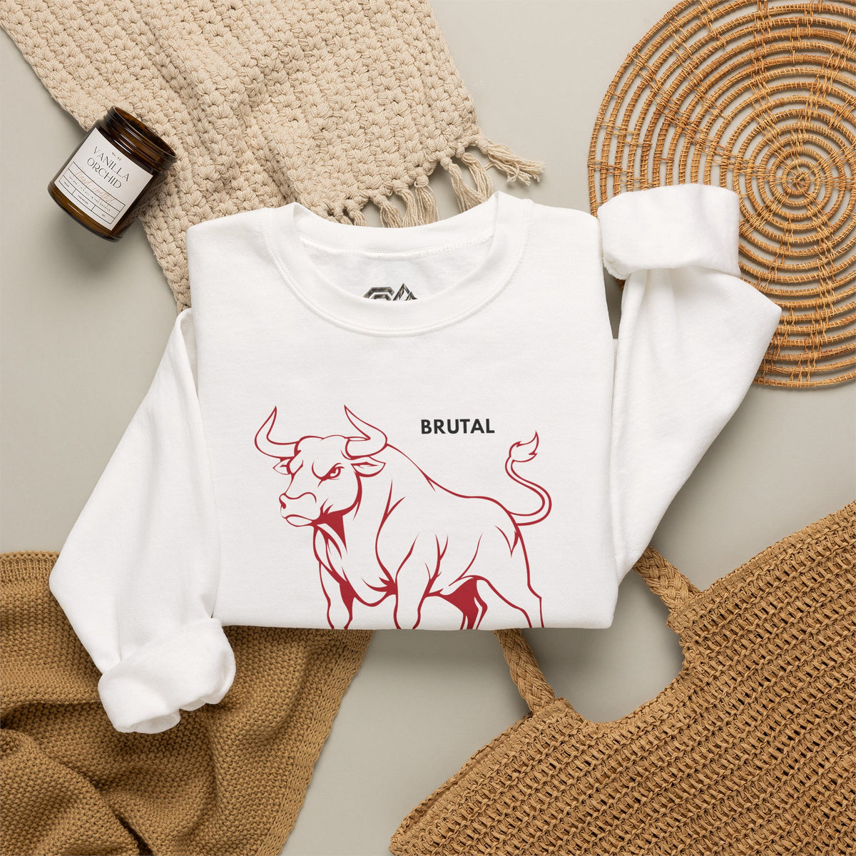 BRUTAL Bull Sweatshirt Premium Design SKIALFA Unisex