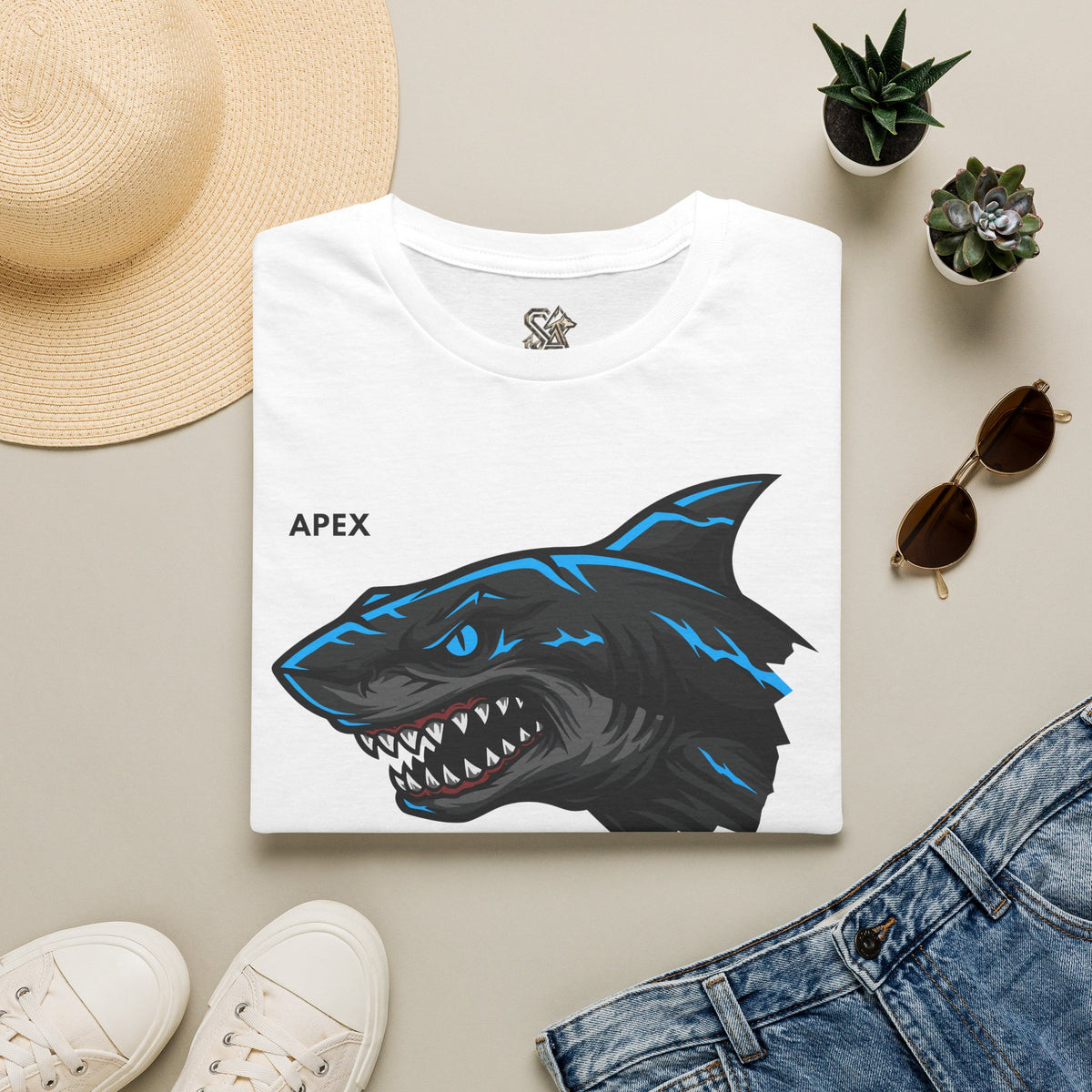 APEX Shark T-Shirt Premium Design SKIALFA Unisex