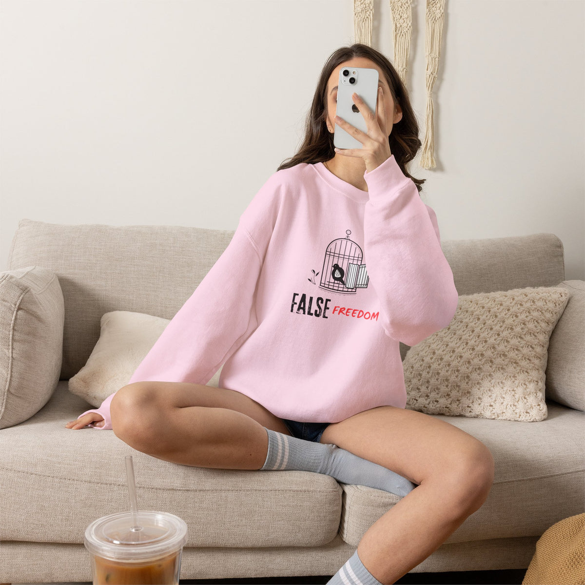 FALSE FREEDOM Sweatshirt Premium Design SKIALFA Unisex
