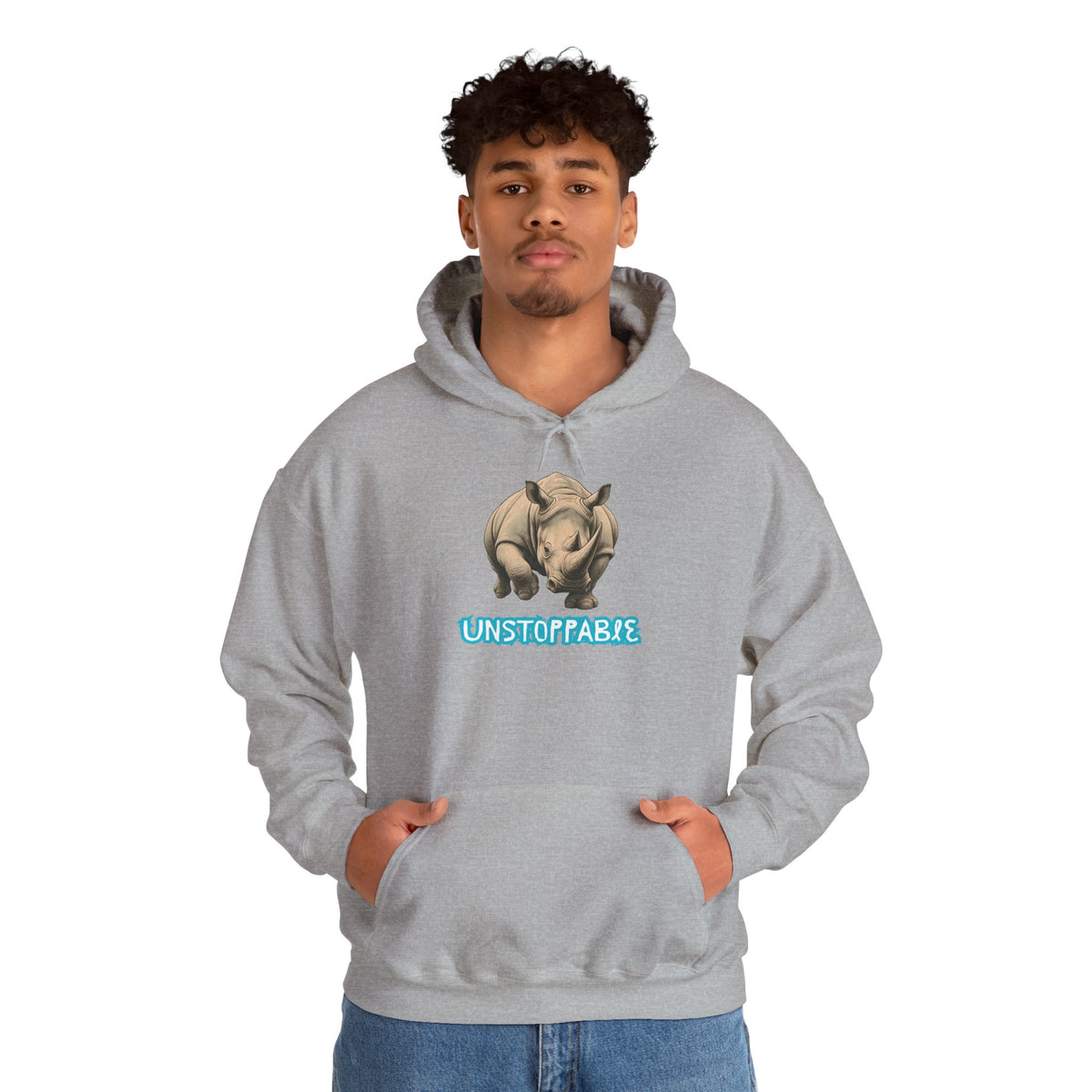 UNSTOPPABLE Rhino Hoodie Premium Design SKIALFA Unisex