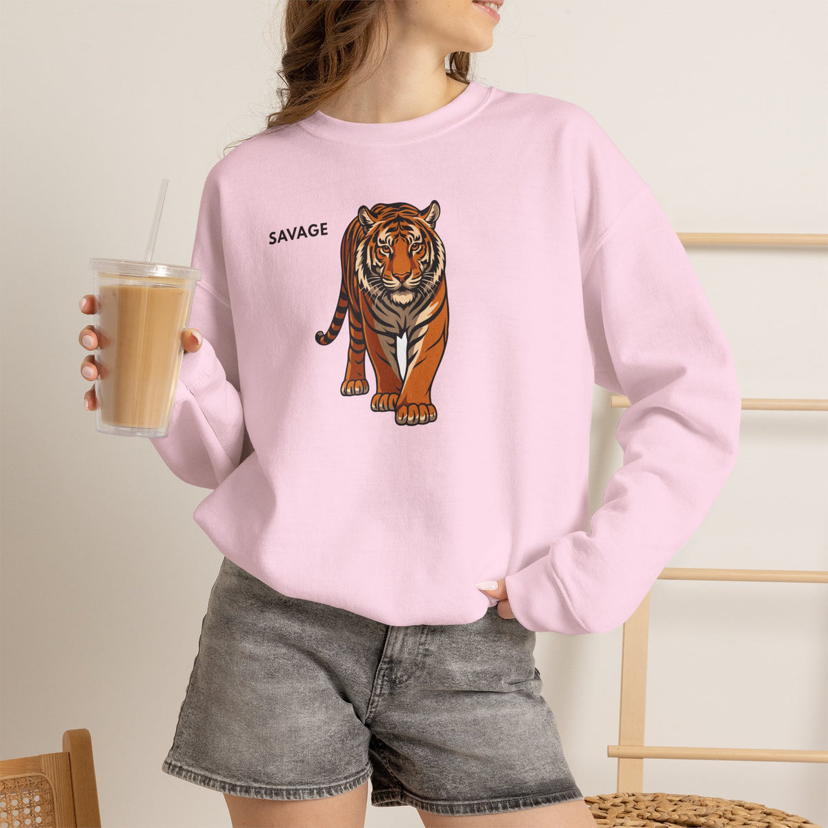 SAVAGE Tiger Sweatshirt Premium Design SKIALFA Unisex