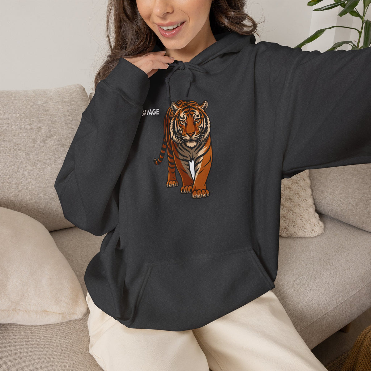 SAVAGE Tiger Hoodie Premium Design SKIALFA Unisex