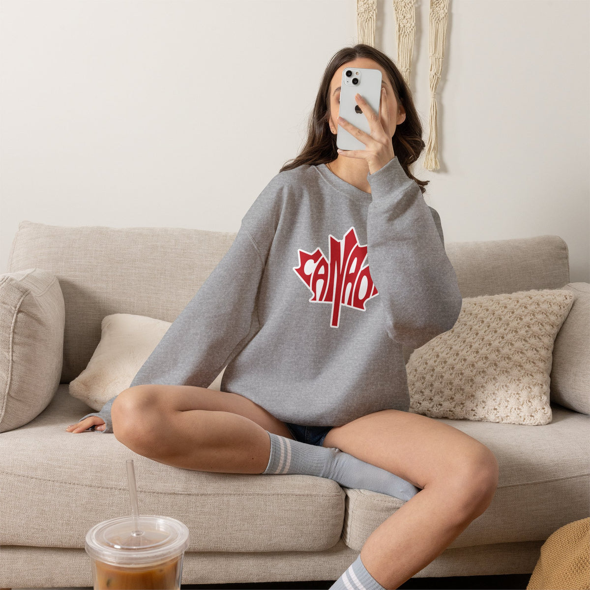 CANADA Leaf Sweatshirt Premium Design SKIALFA Unisex